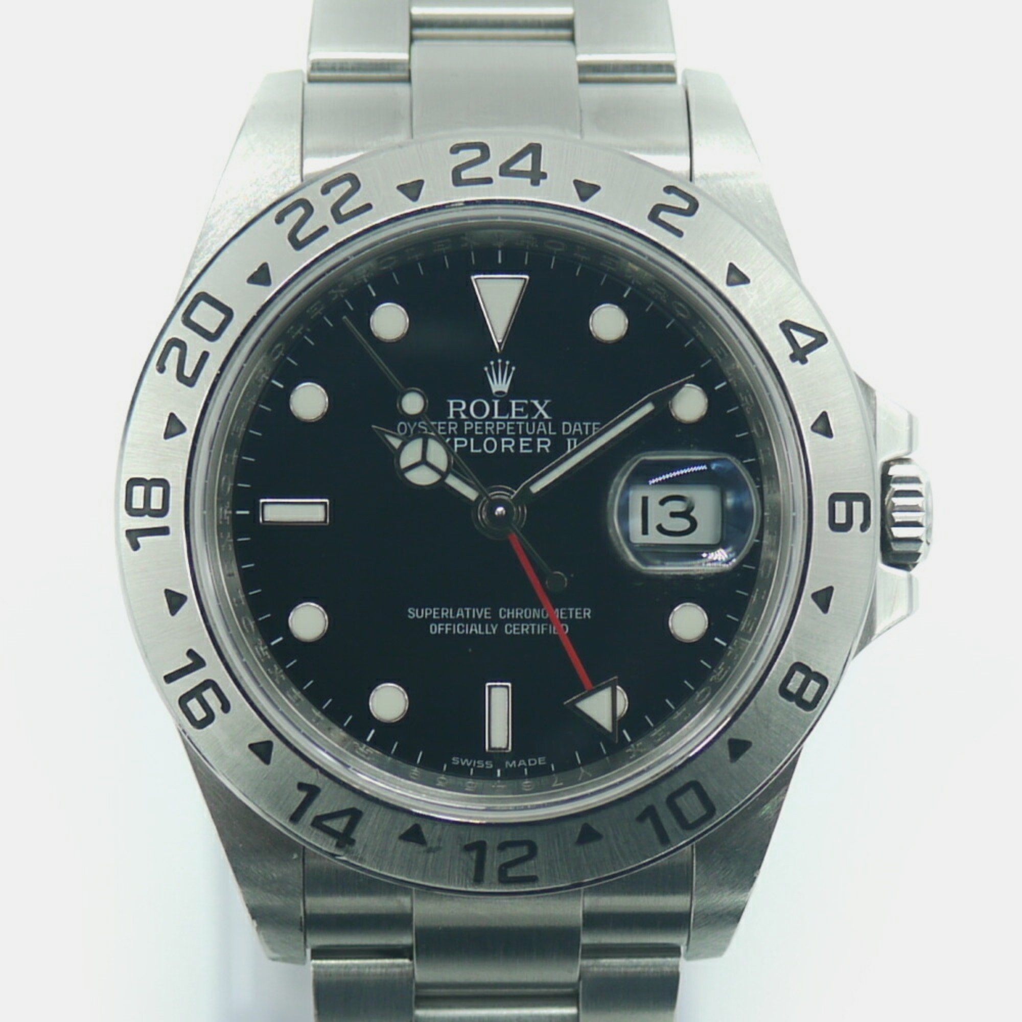 Rolex black stainless steel explorer ii 16570 men's wristwatch 40mm