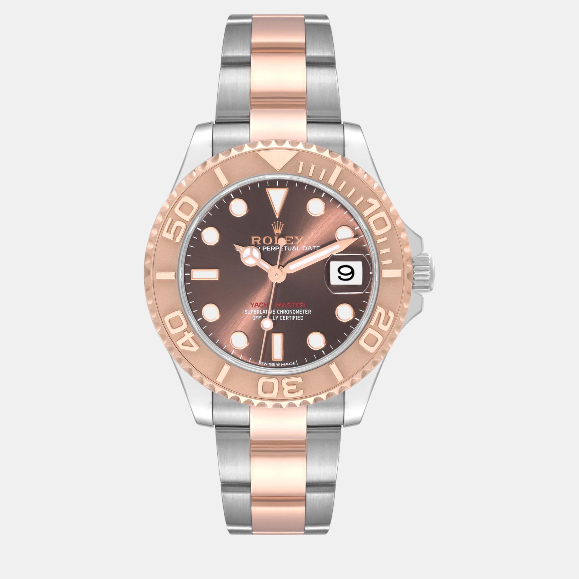 Rolex yachtmaster midsize steel rose gold men's watch 37 mm