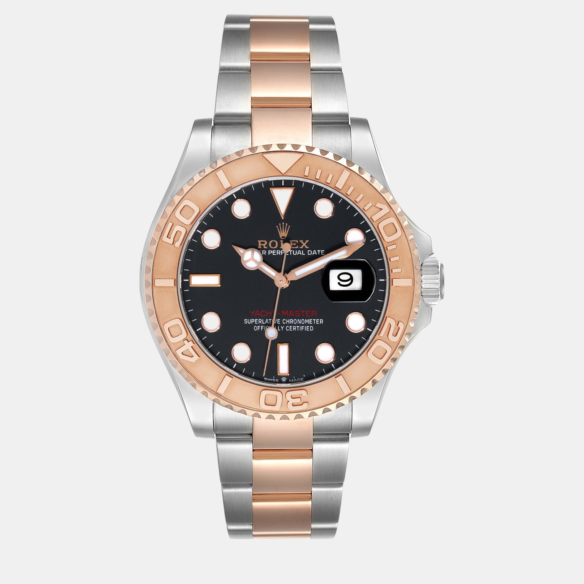 

Rolex Yachtmaster Rose Gold Steel Rolesor Men's Watch 40 mm, Black