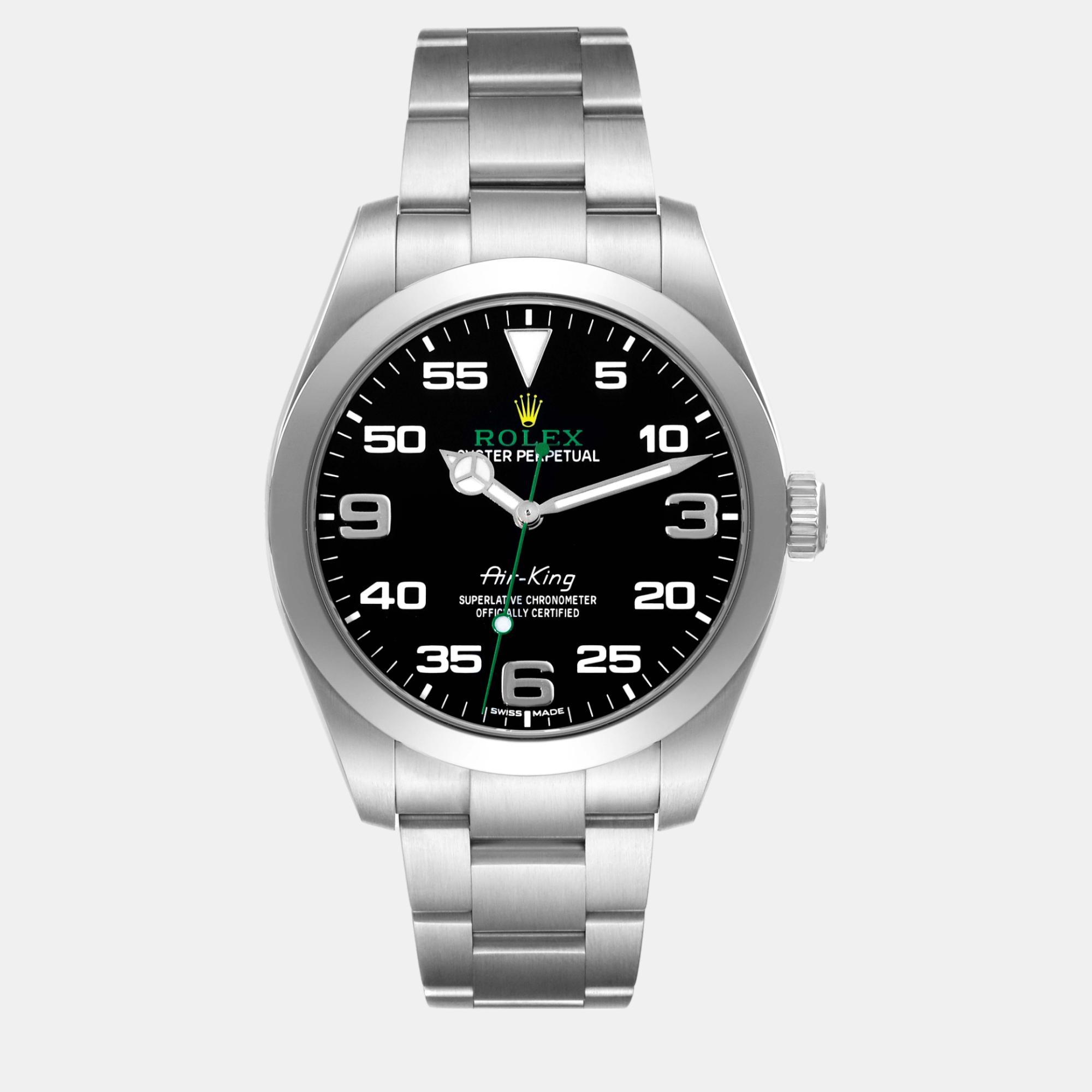 Rolex Oyster Perpetual Air King Green Hand Steel Men's Watch 40 mm, Black
Rolex Oyster Perpetual Air King Green Hand Steel Men's Watch 40 mm, Black