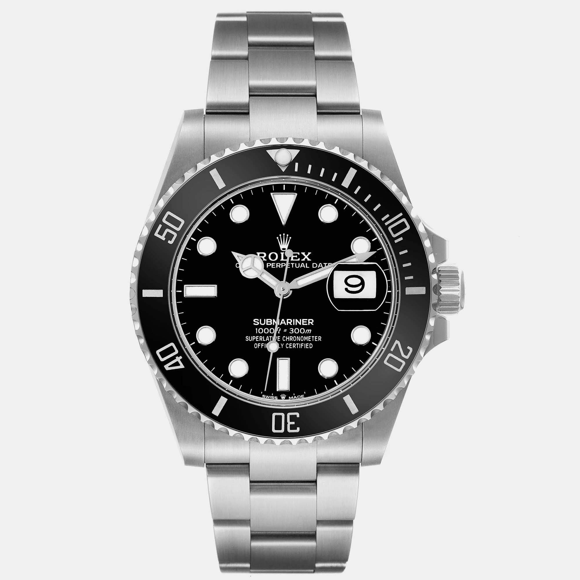 Rolex submariner black dial ceramic bezel steel men's watch 41 mm