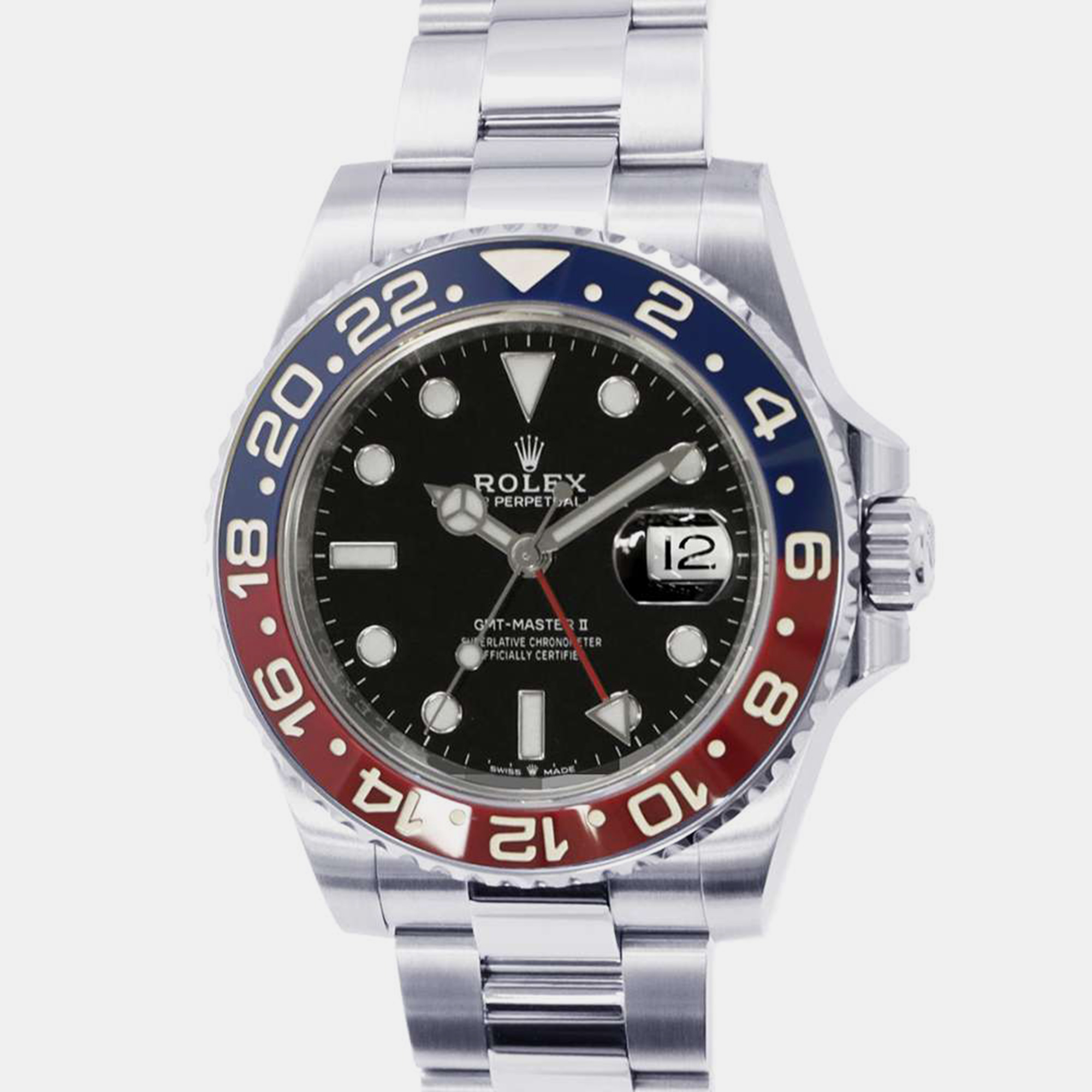 Rolex black stainless steel gmt-master ii automatic men's wristwatch 40 mm
