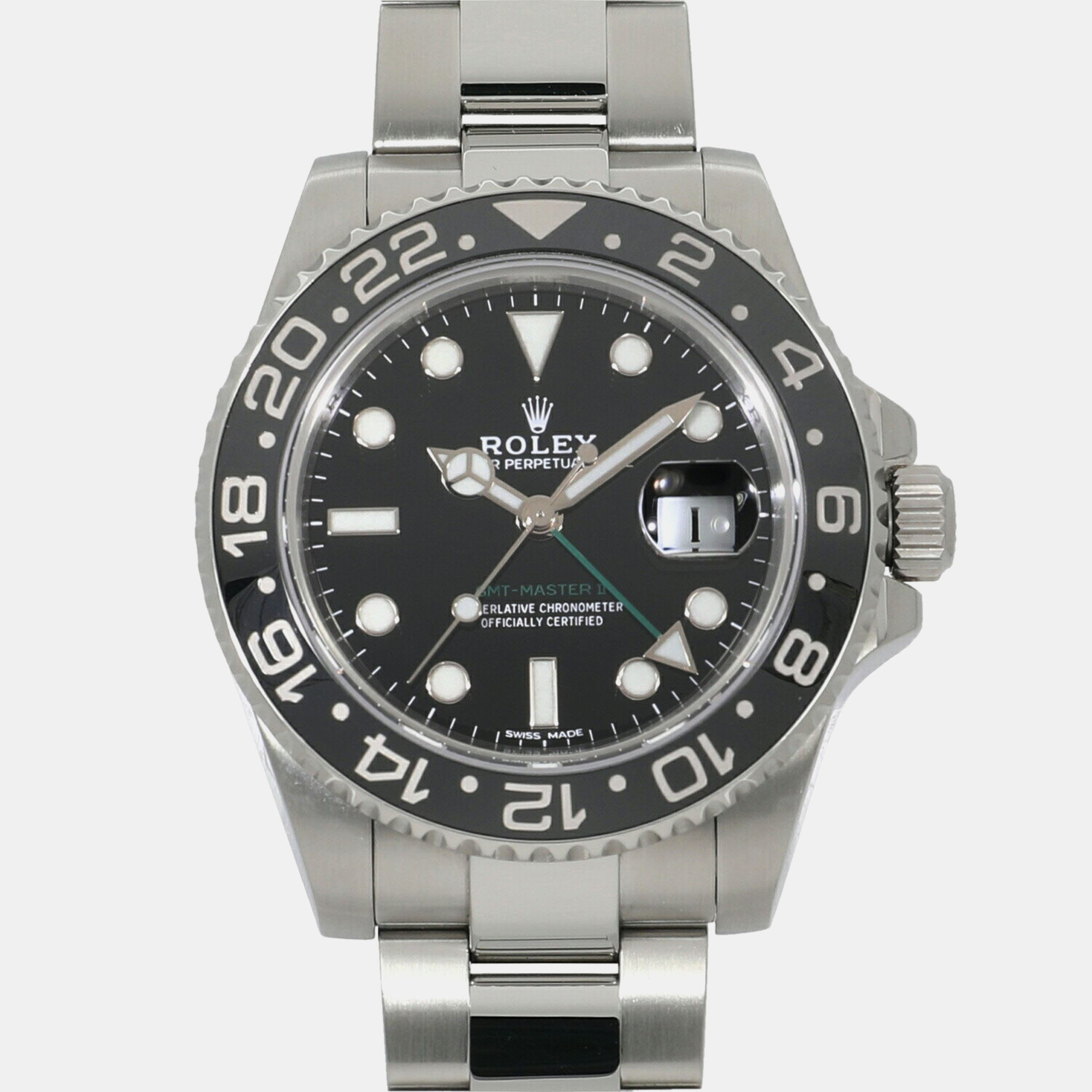 Rolex Black Stainless Steel GMT-Master II Automatic Men's Wristwatch 40 mm
Rolex Black Stainless Steel GMT-Master II Automatic Men's Wristwatch 40 mm