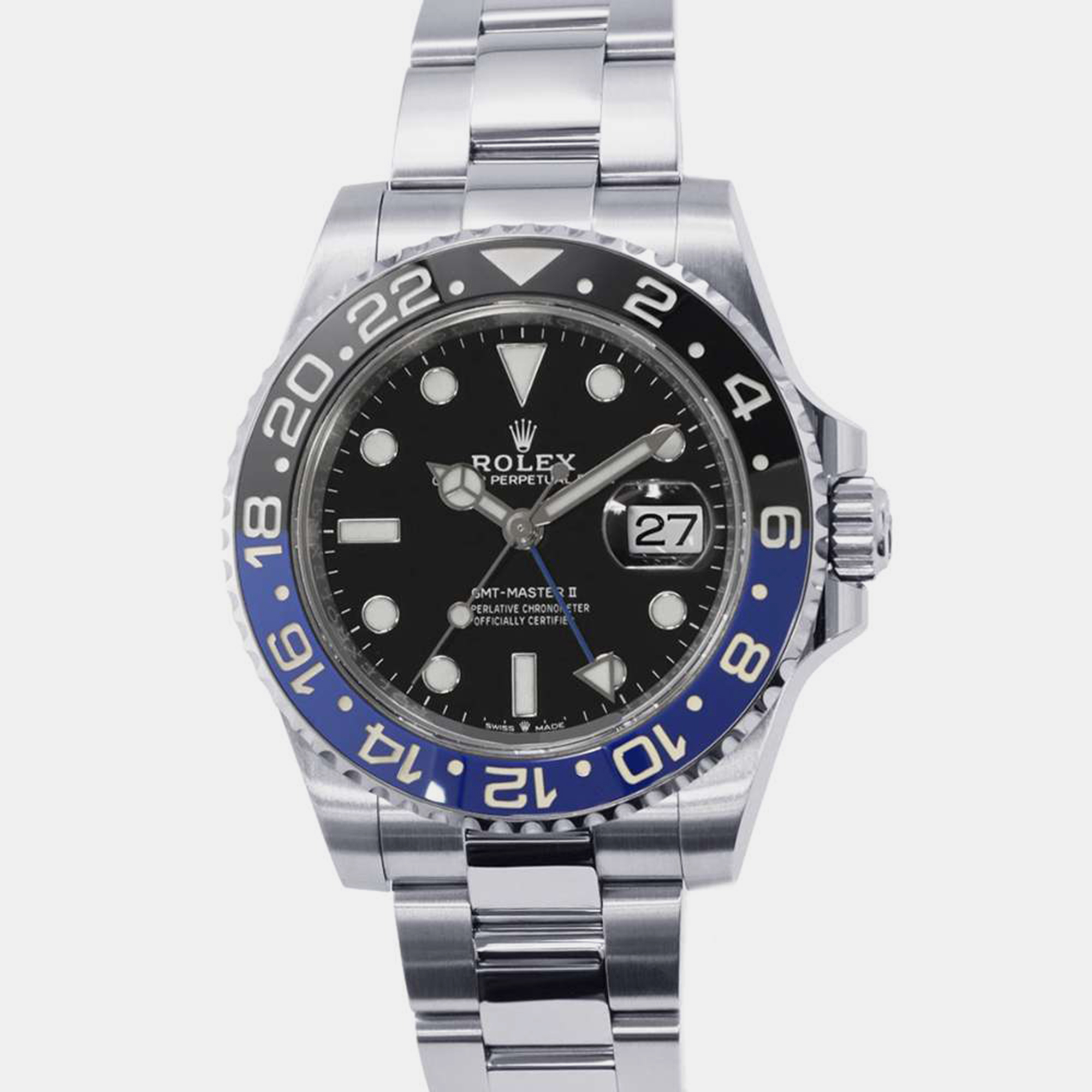 Rolex black stainless steel gmt-master ii 126710blnr automatic men's wristwatch 40 mm