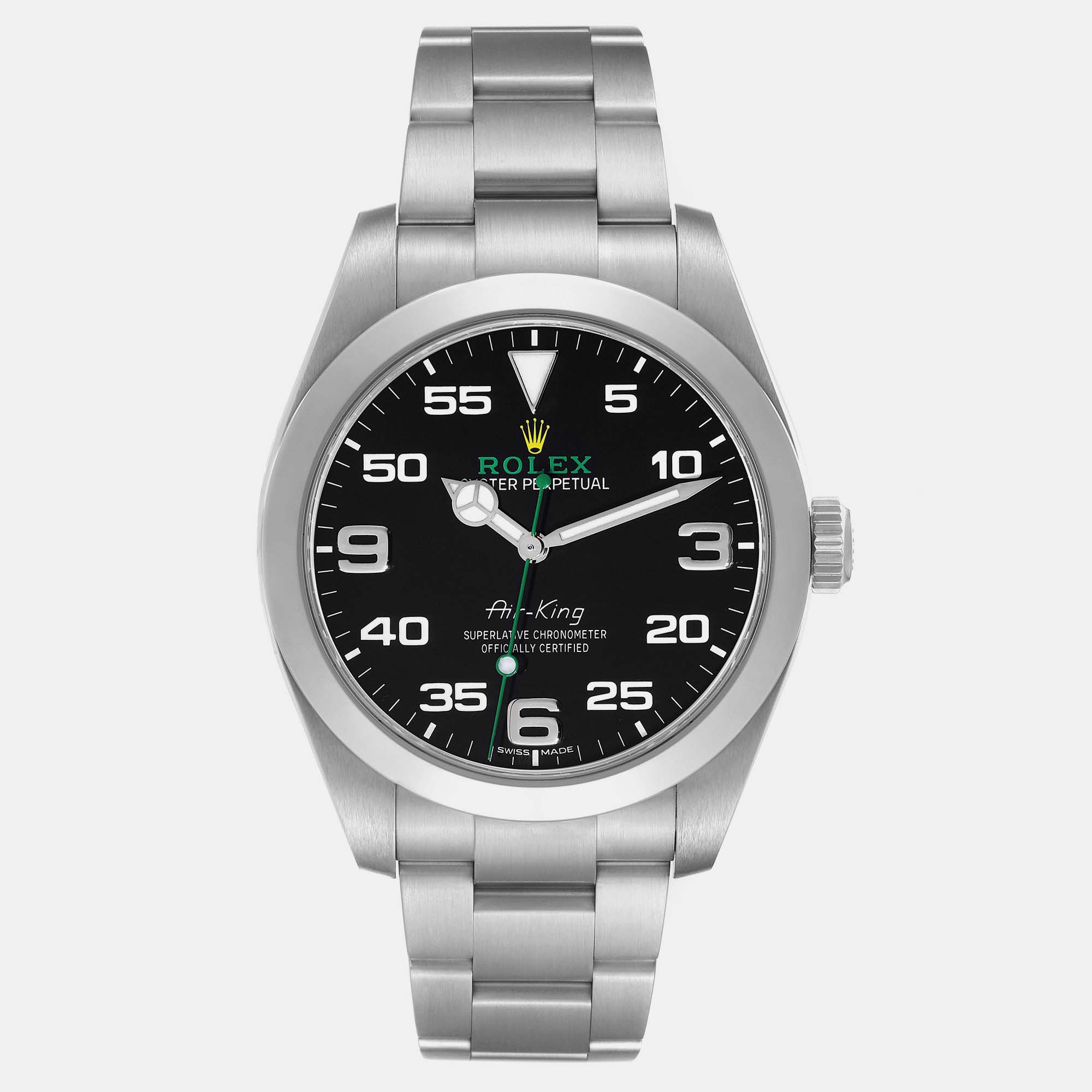 Rolex Oyster Perpetual Air King Green Hand Steel Men's Watch 40 mm, Black
Rolex Oyster Perpetual Air King Green Hand Steel Men's Watch 40 mm, Black