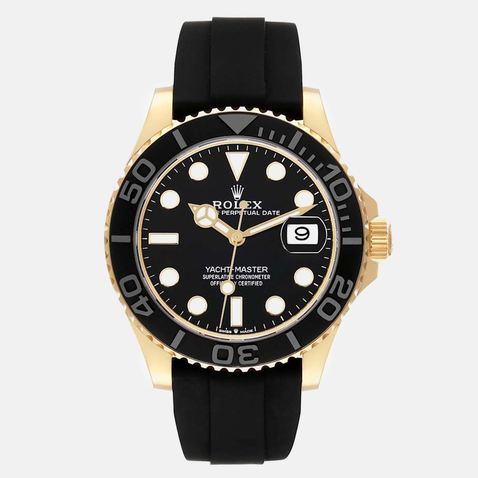 Rolex yacht-master yellow gold oysterflex bracelet men's watch 42 mm