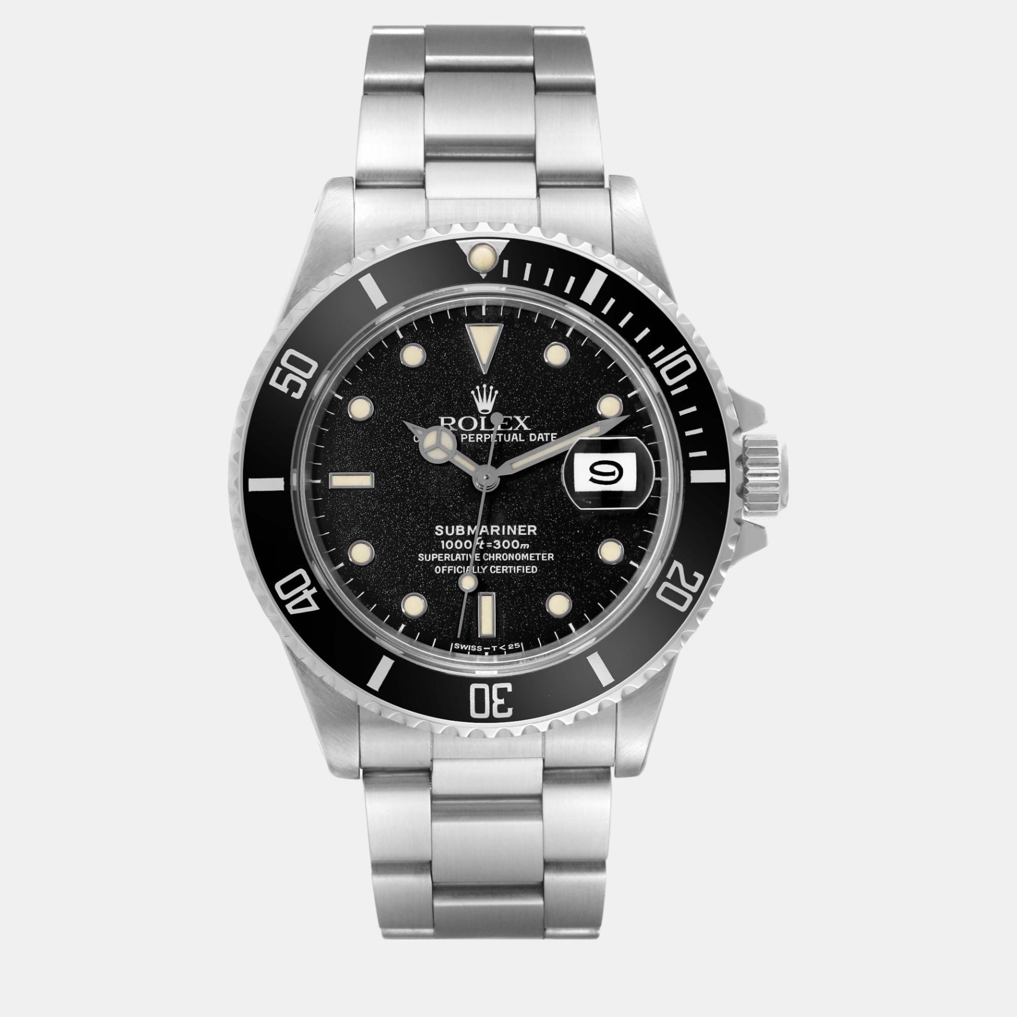 Rolex submariner black dial steel vintage men's watch 40.0 mm