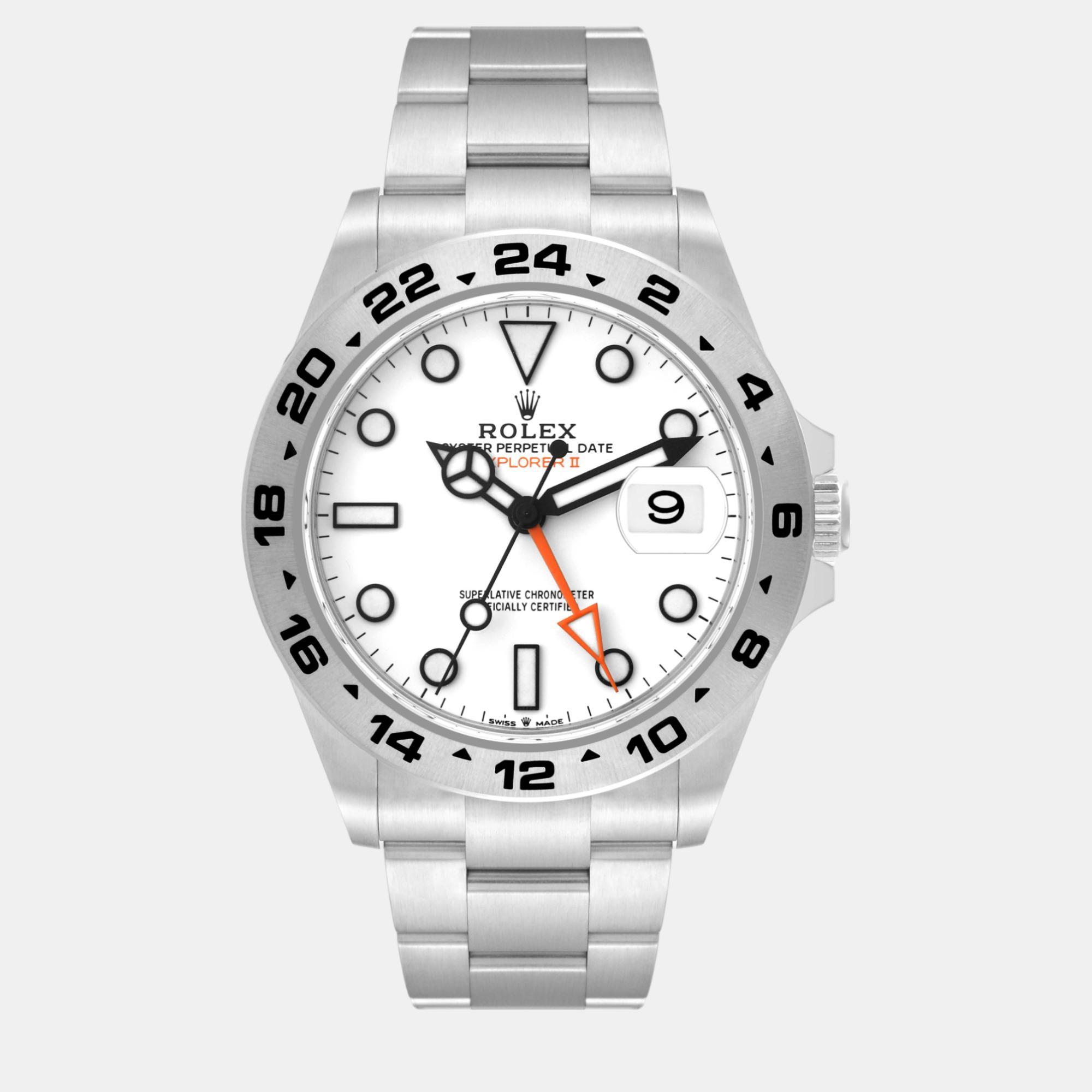 Rolex explorer ii polar white dial steel men's watch 42 mm