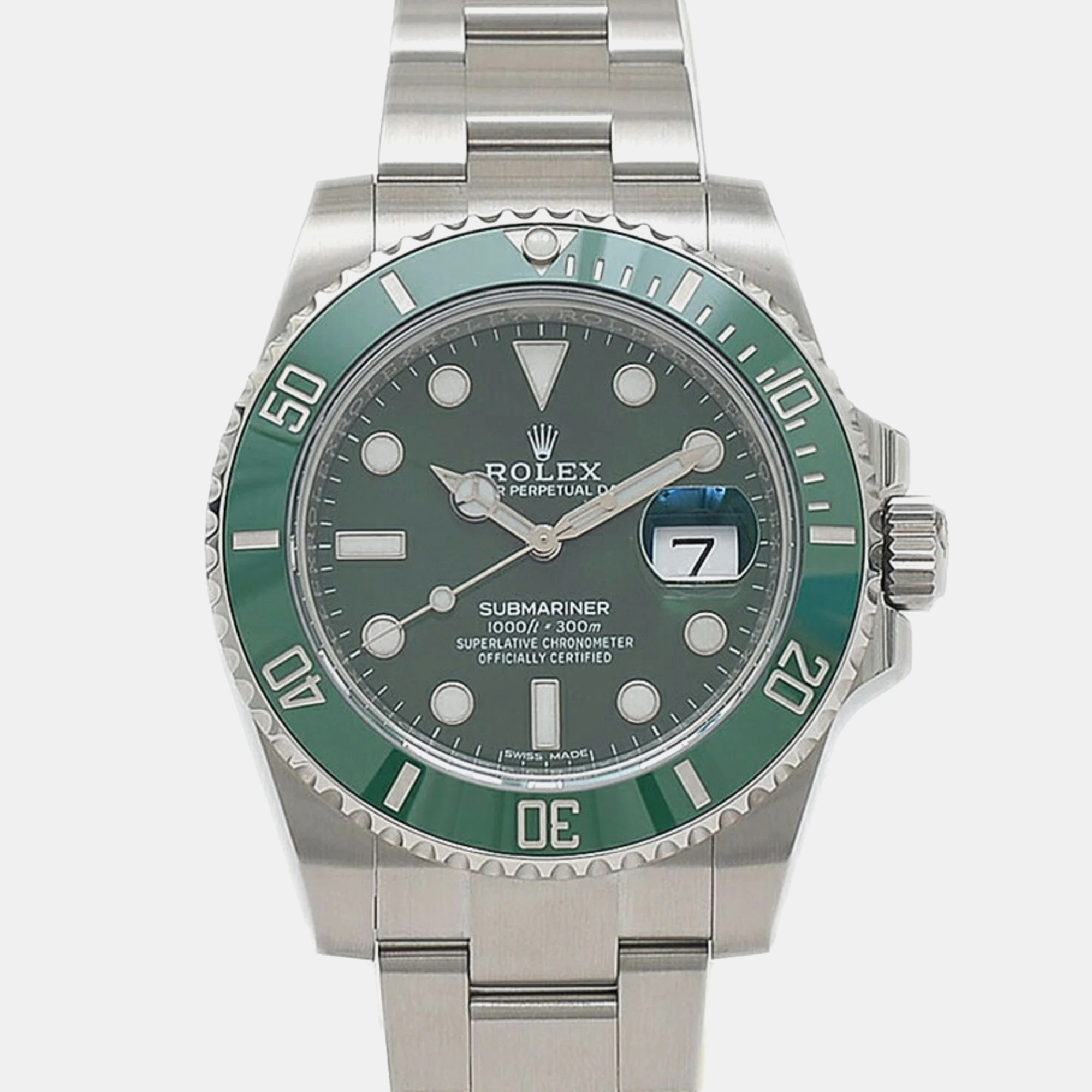 Rolex green stainless steel submariner 116610lv automatic men's wristwatch 40 mm