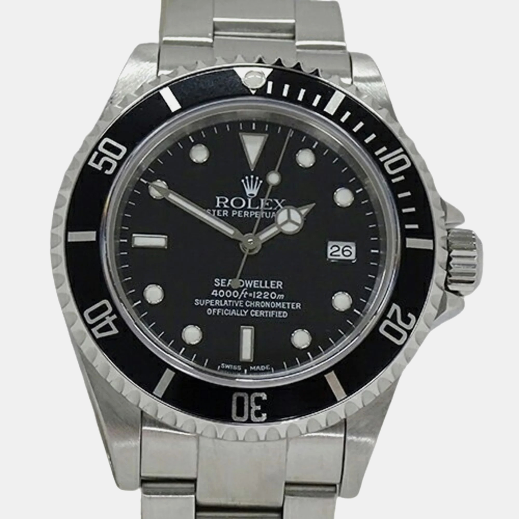 Rolex black stainless steel sea-dweller 16600 automatic men's wristwatch 40 mm