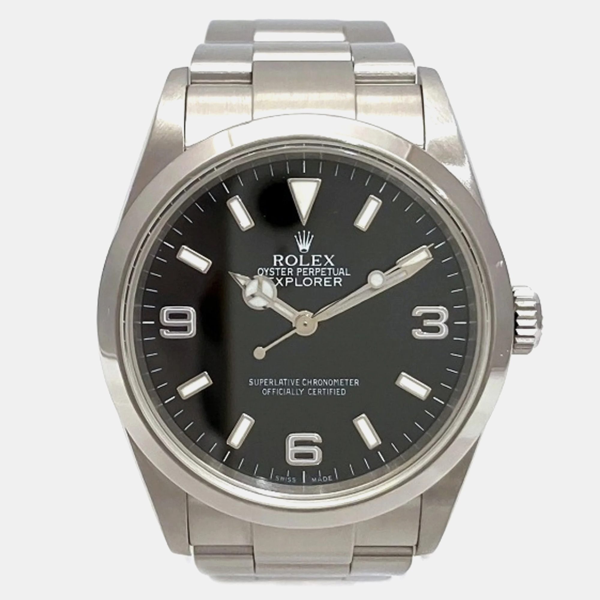 Rolex black stainless steel explorer 114270 automatic men's wristwatch 35 mm