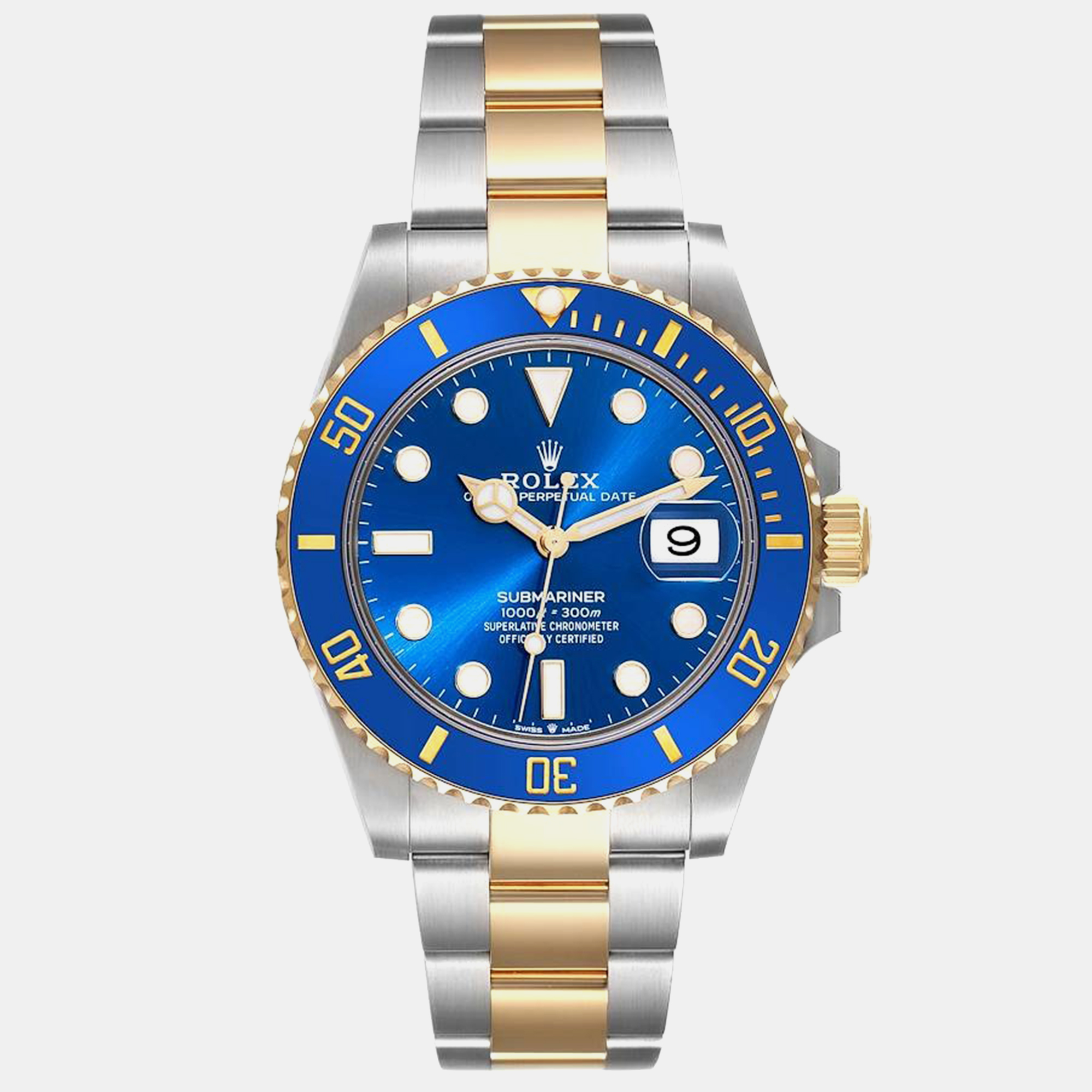 Rolex submariner steel yellow gold blue dial men's watch 126613 41 mm