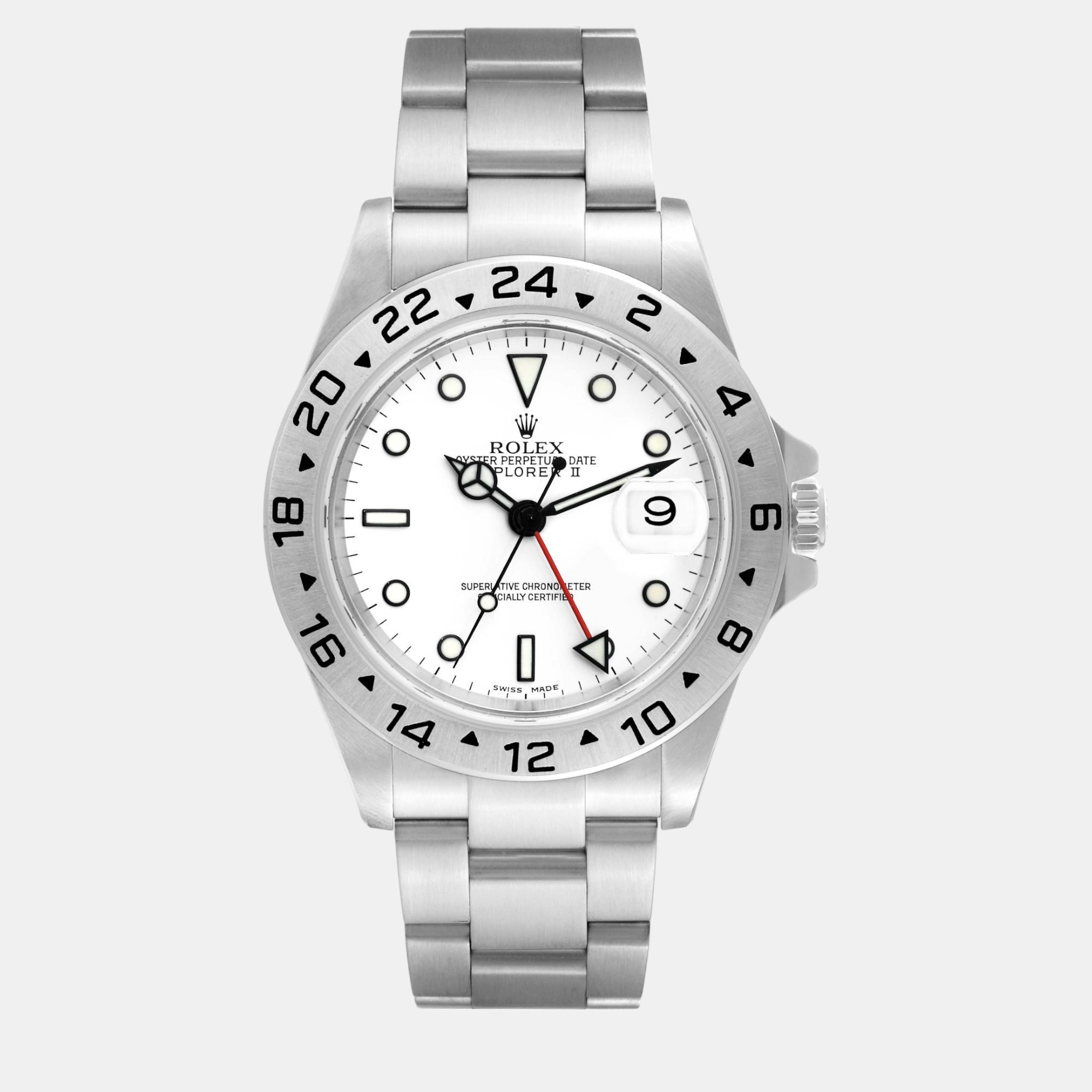 Rolex explorer ii polar white dial steel men's watch 40.0 mm