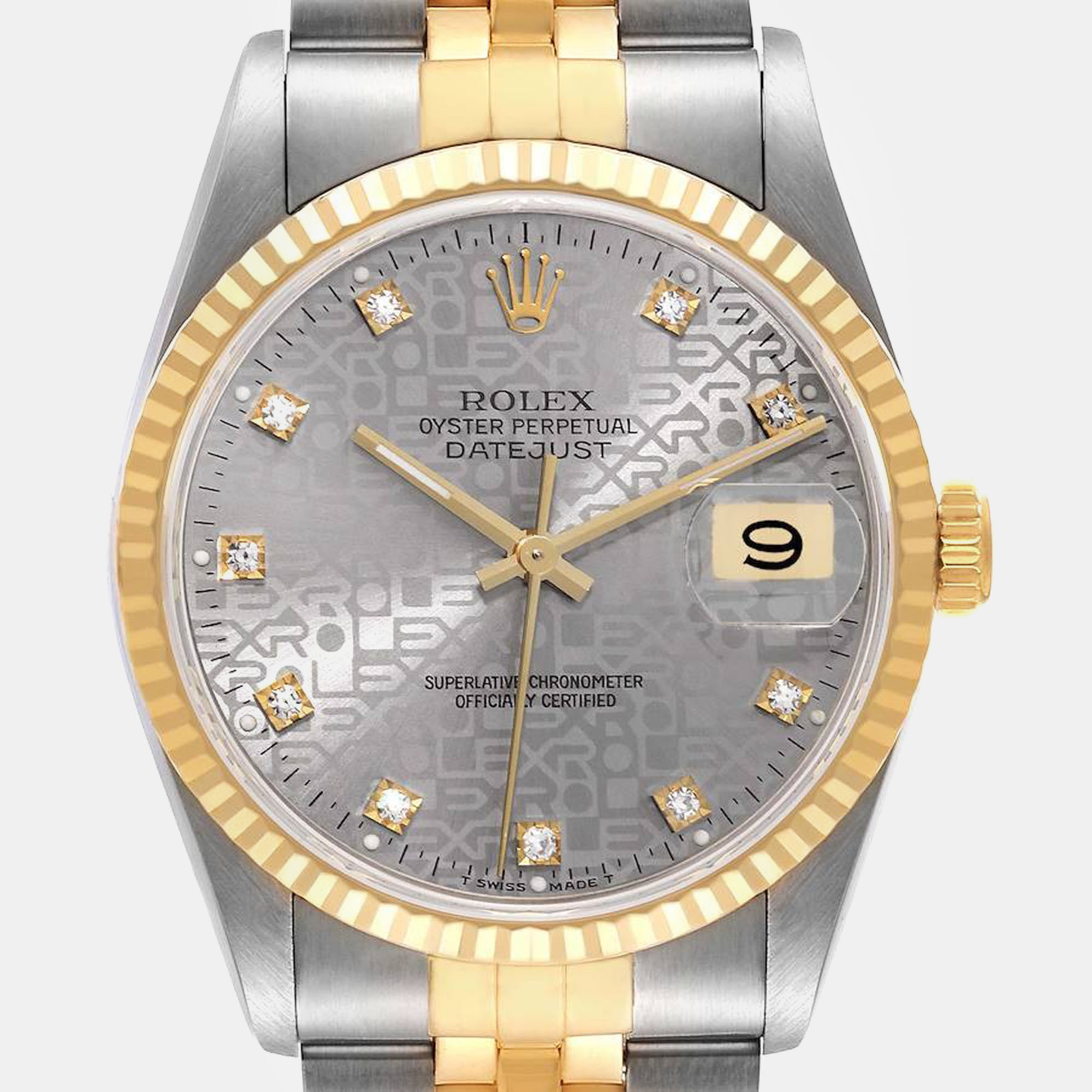 Rolex Datejust Anniversary Diamond Dial Steel Yellow Gold Watch  36.0 Mm