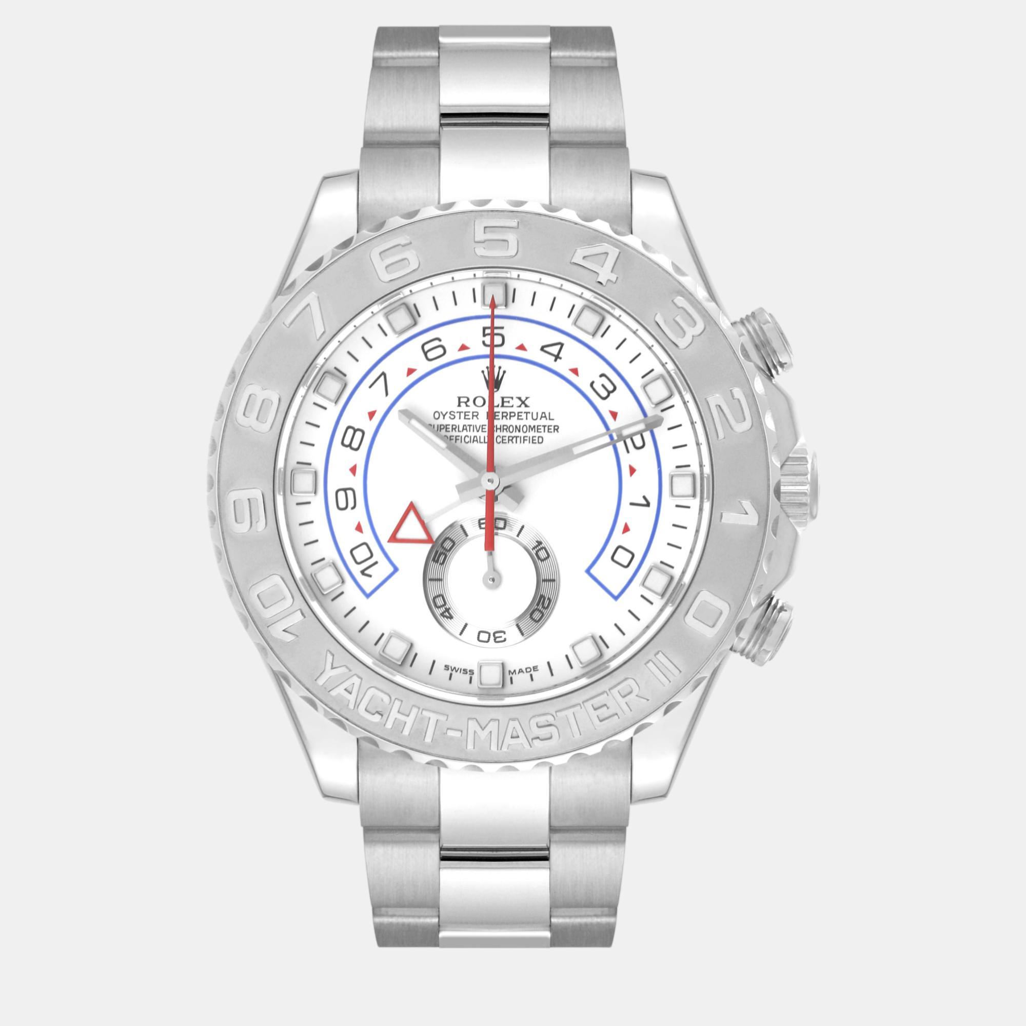 Rolex yachtmaster ii regatta white gold platinum men's watch 116689 44 mm