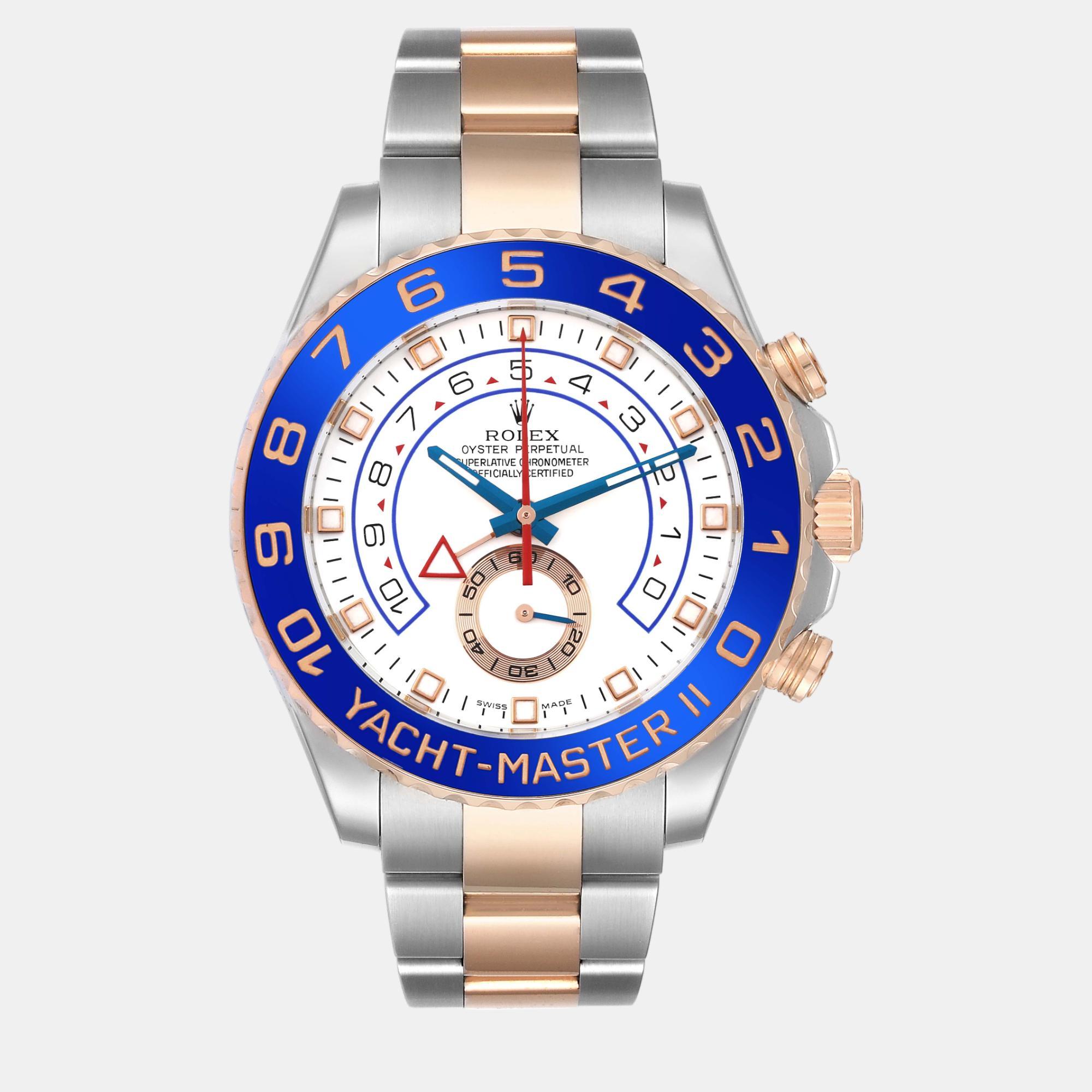 Rolex yachtmaster ii steel rose gold men's watch 116681 44 mm