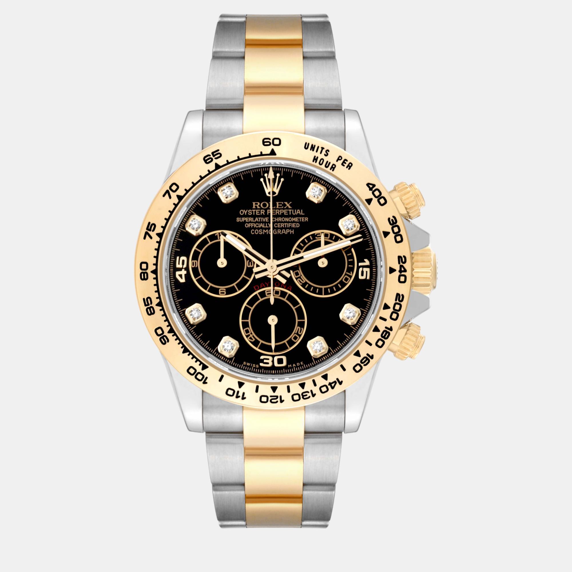 Rolex daytona steel yellow gold diamond men's watch 40.0 mm