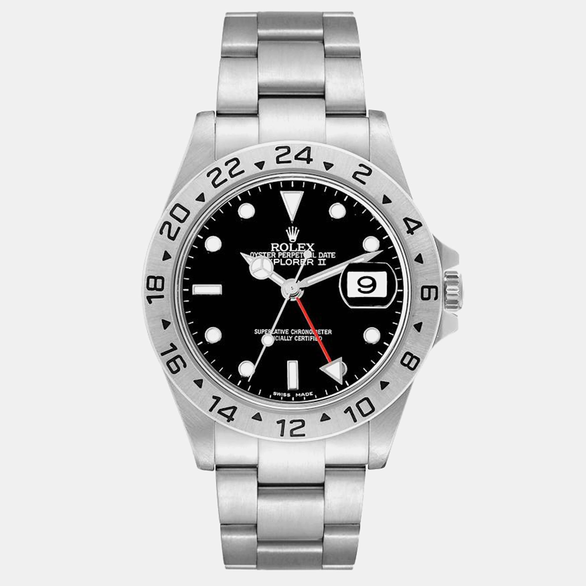 Rolex explorer ii parachrom hairspring steel men's watch 16570 40 mm
