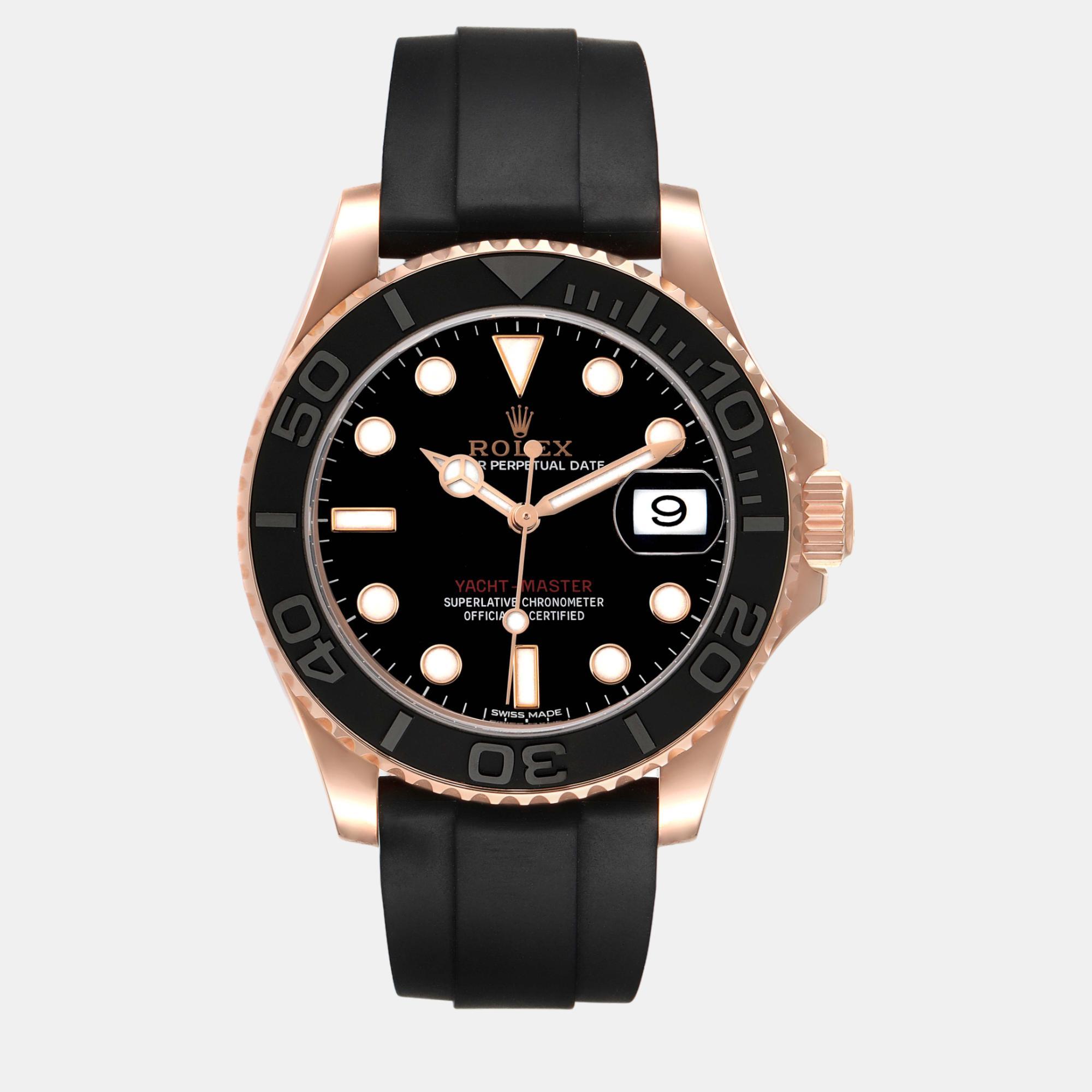 Rolex yachtmaster rose gold oysterflex bracelet men's watch 40 mm