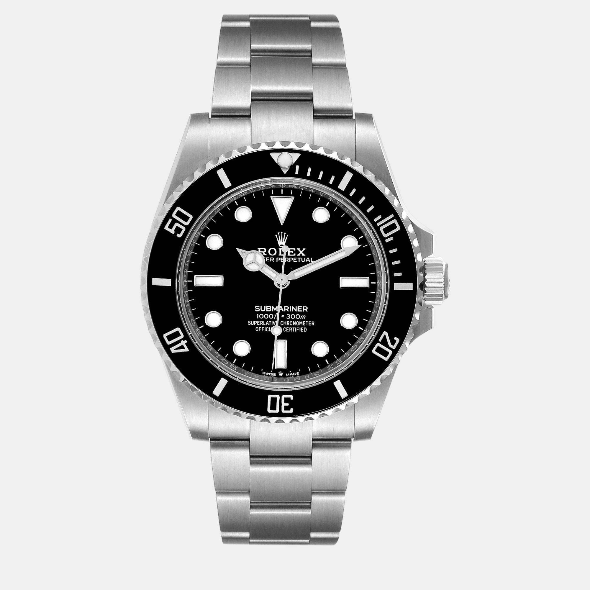 Rolex submariner non-date ceramic bezel steel men's watch 41.0 mm