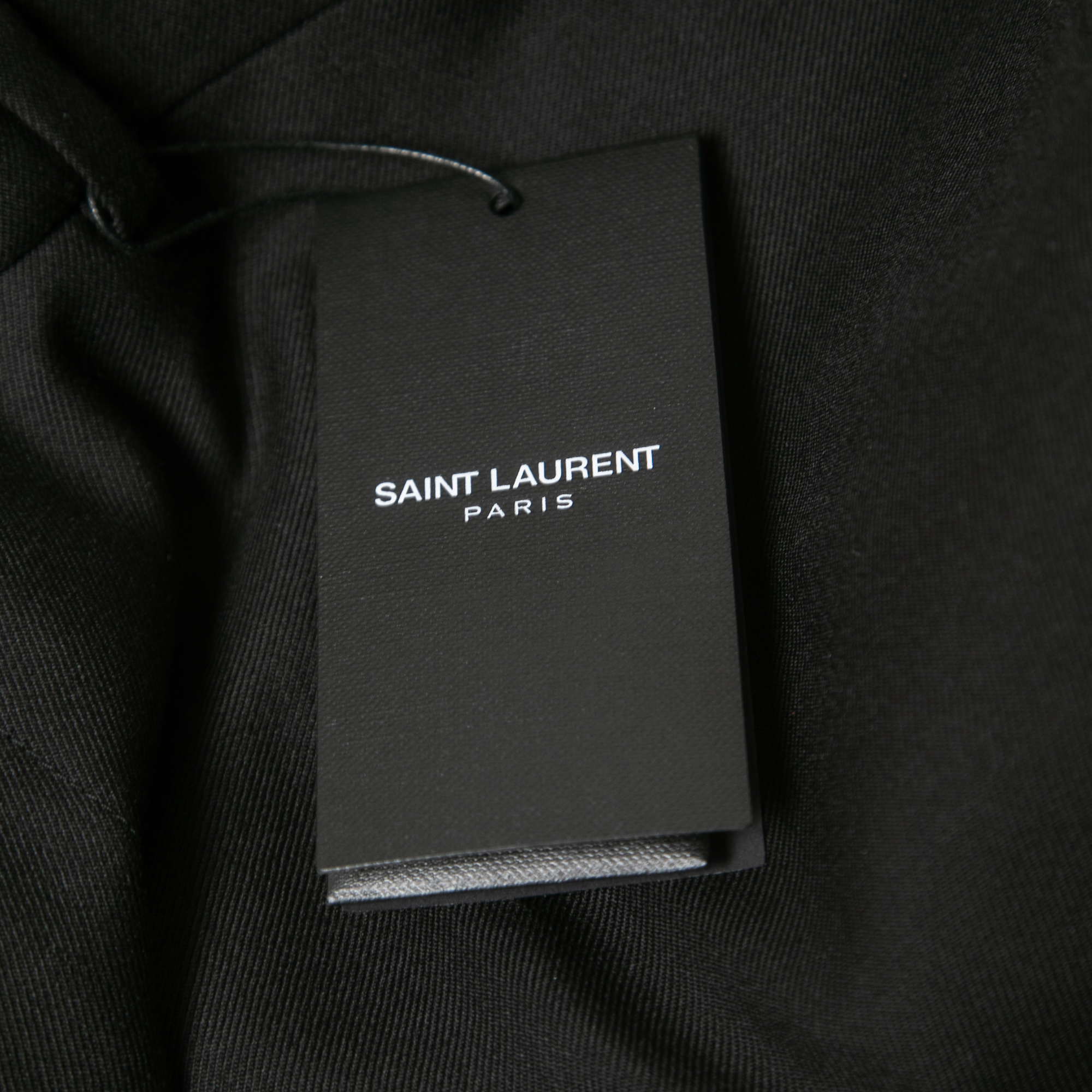Saint Laurent Black Wool Tailored Pants L