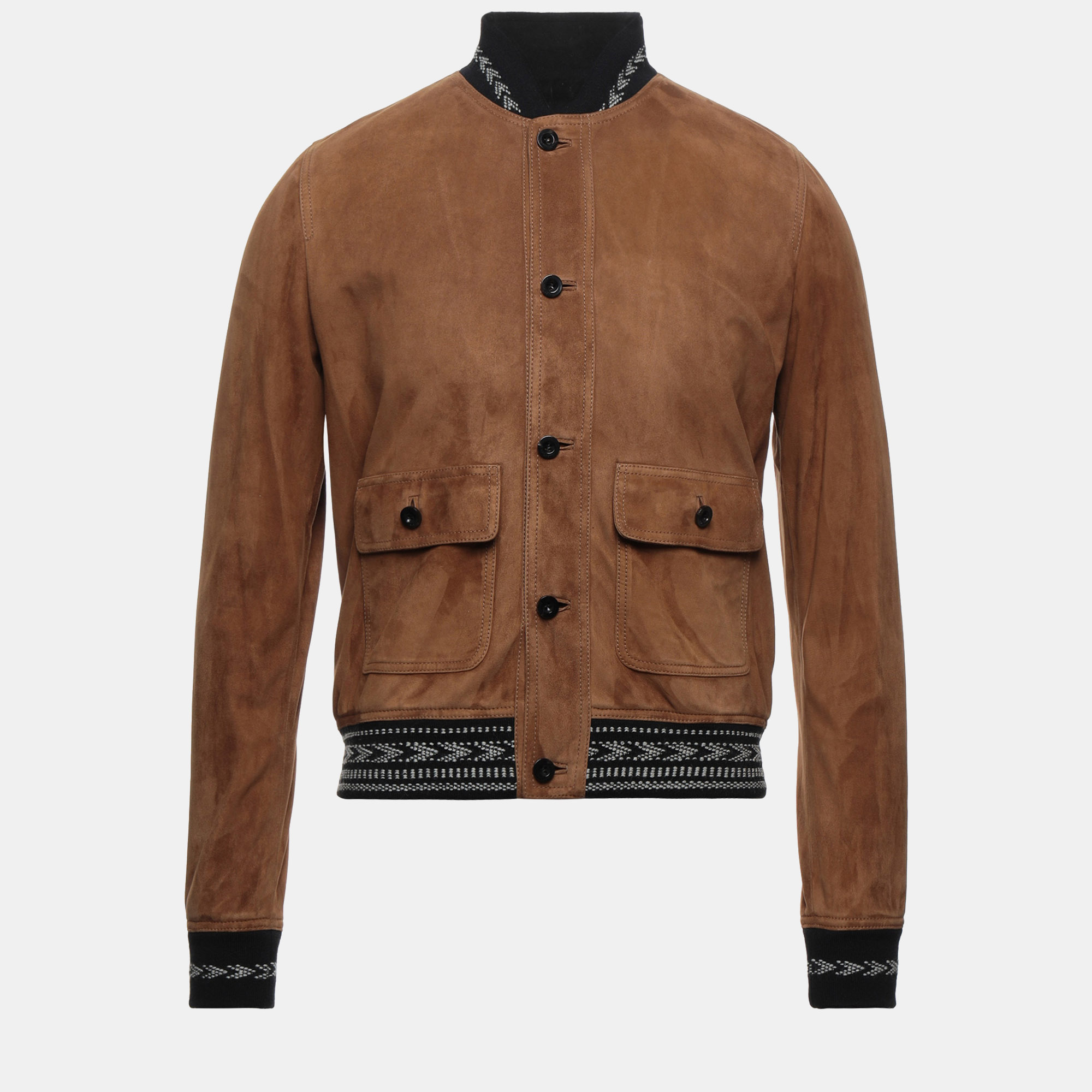 Saint laurent brown suede bomber jacket m (fr 46)