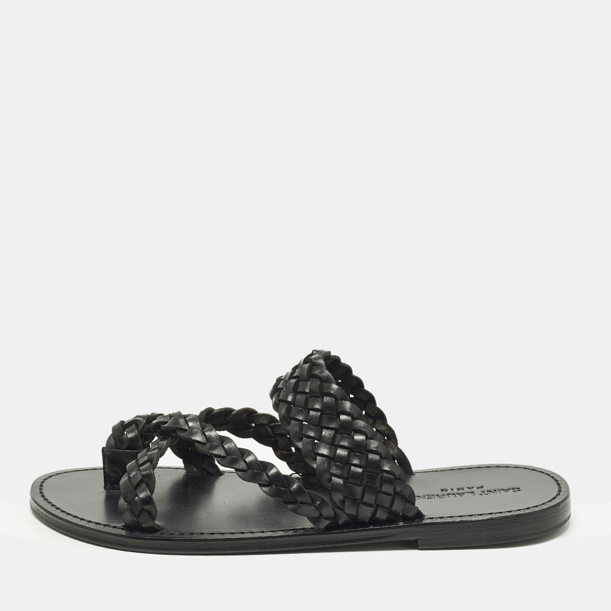 Saint Laurent Neil 05 Size Black Woven Leather Slide Sandals
Saint Laurent Neil 05 Size Black Woven Leather Slide Sandals