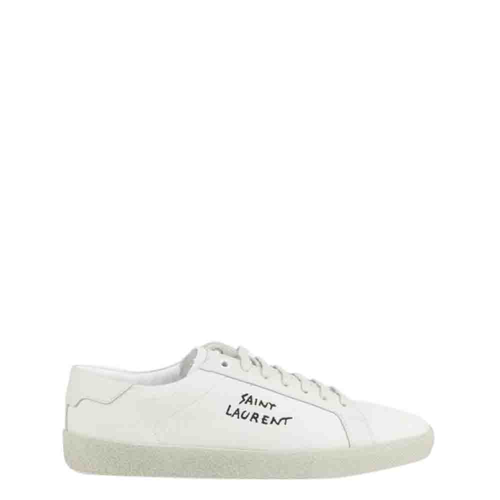 Saint Laurent Paris White Embroidered Court Classic SL/06 Sneakers Size EU 41.5