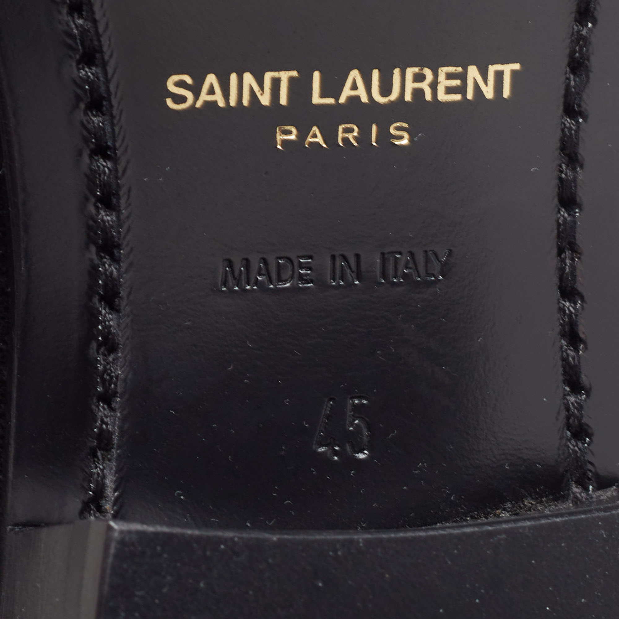 Saint Laurent Black Suede Ankle Length Chelsea Boots Size 45