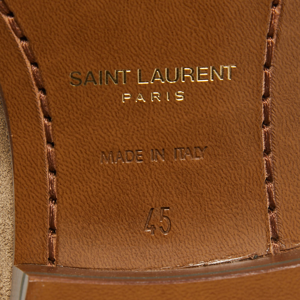 Saint Laurent Brown Suede Ankle Length Chelsea Boots Size 45