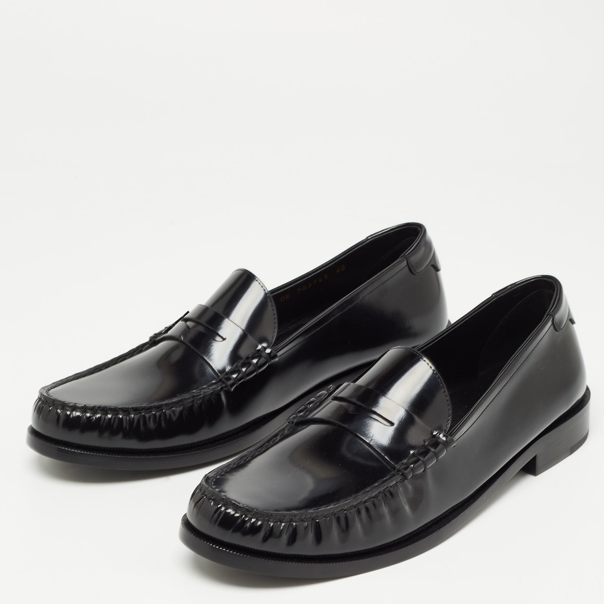 

Saint Laurent Black Leather Penny Loafers Size