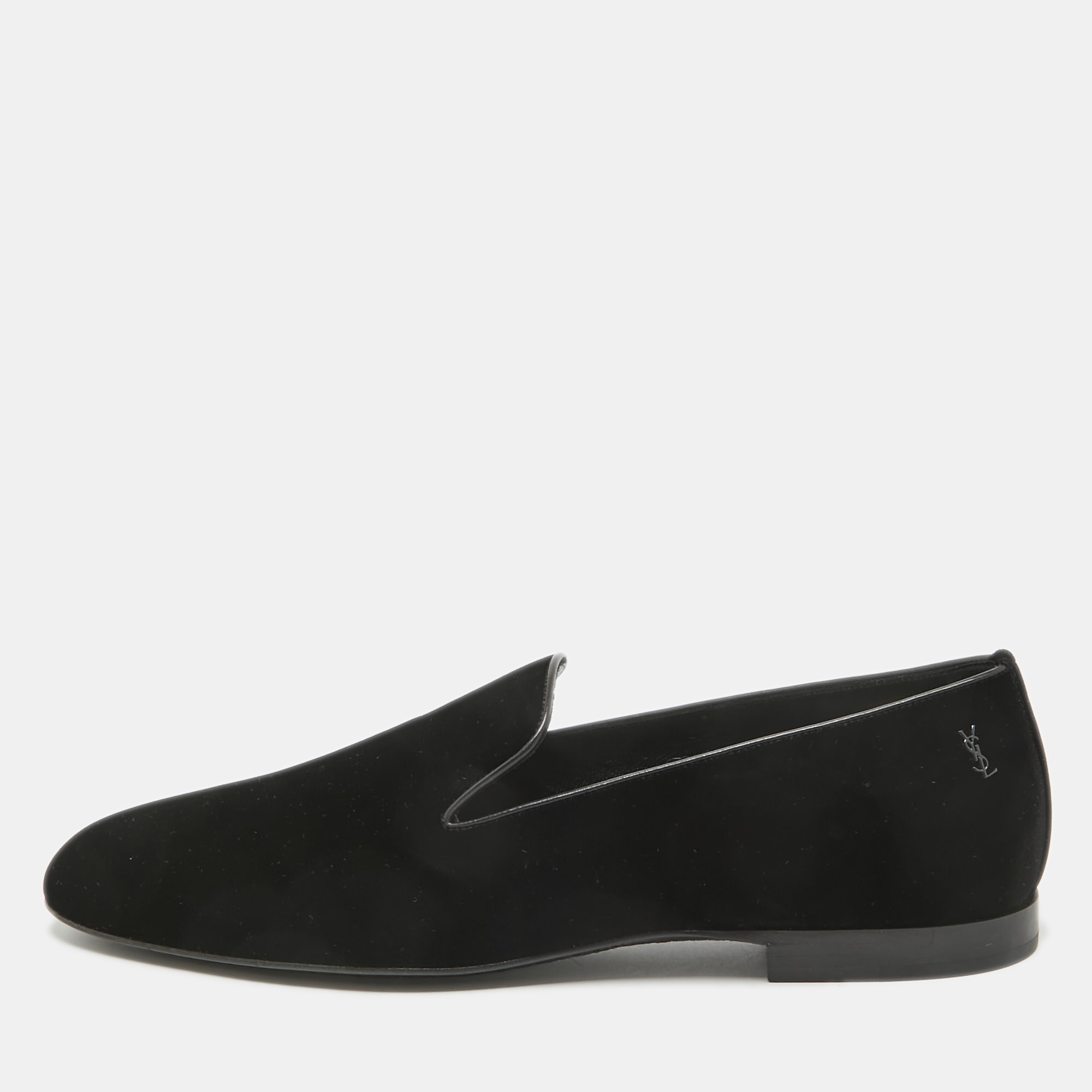 Saint laurent paris saint laurent black velvet smoking slippers size 44