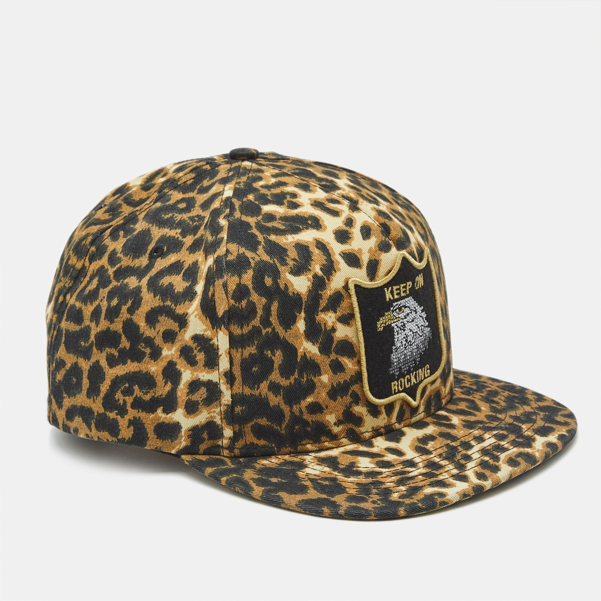 Saint Laurent Leopard Print Keep on Rocking Eagle Cap - Saint Laurent Paris - Modalova