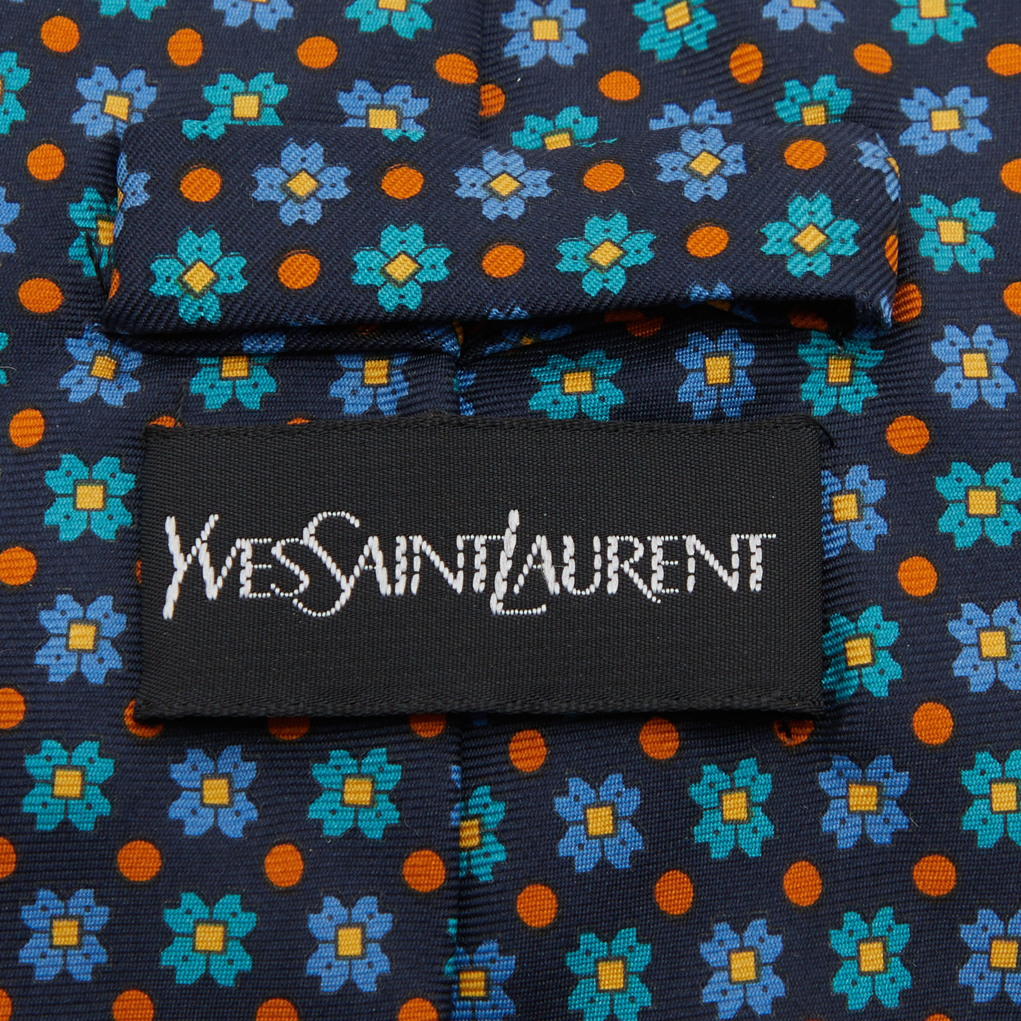 Yves Saint Laurent  Floral Printed Silk Tie