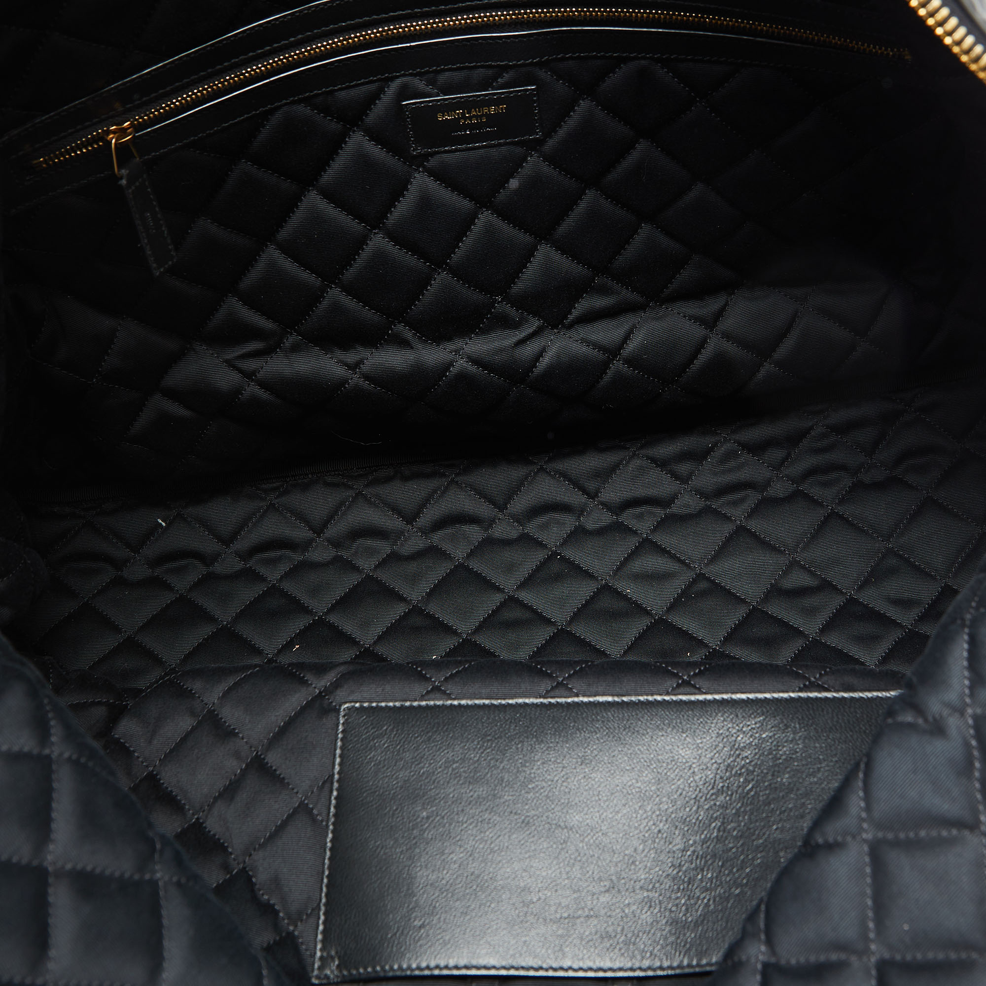 Saint Laurent Black Quilted Leather Giant Travel Bag