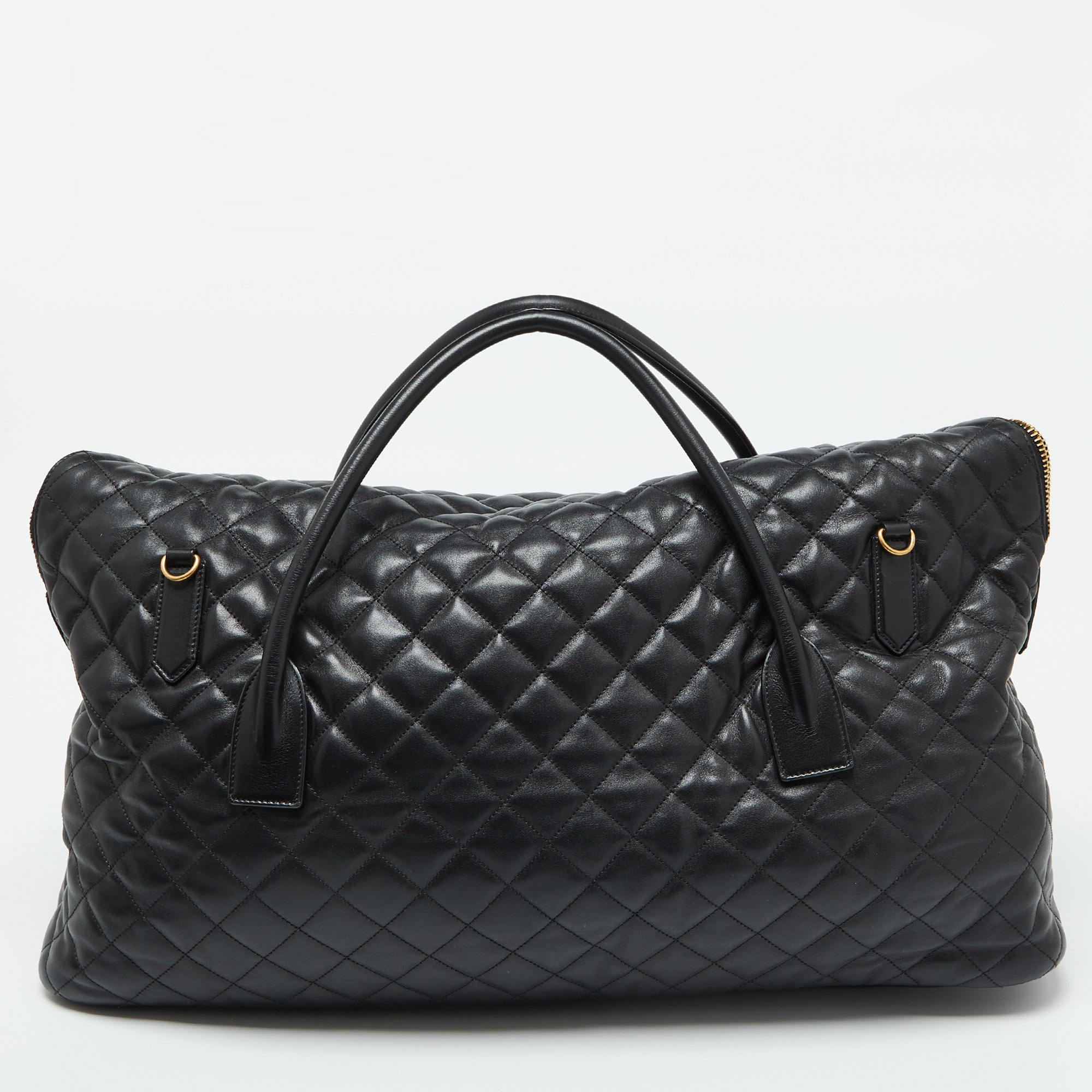 Saint Laurent Black Quilted Leather Giant Travel Bag