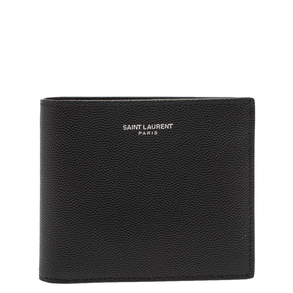 Image of Saint Laurent Black Leather Bifold Wallet