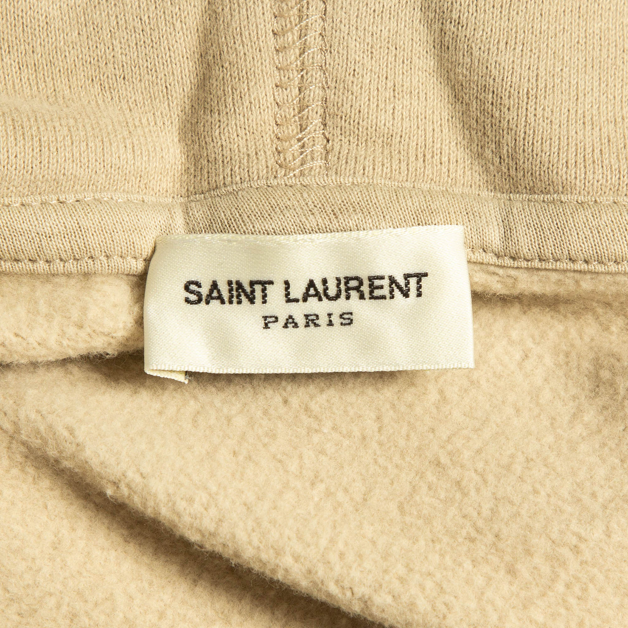 Saint Laurent Paris Beige Cotton Knit Hoodie L