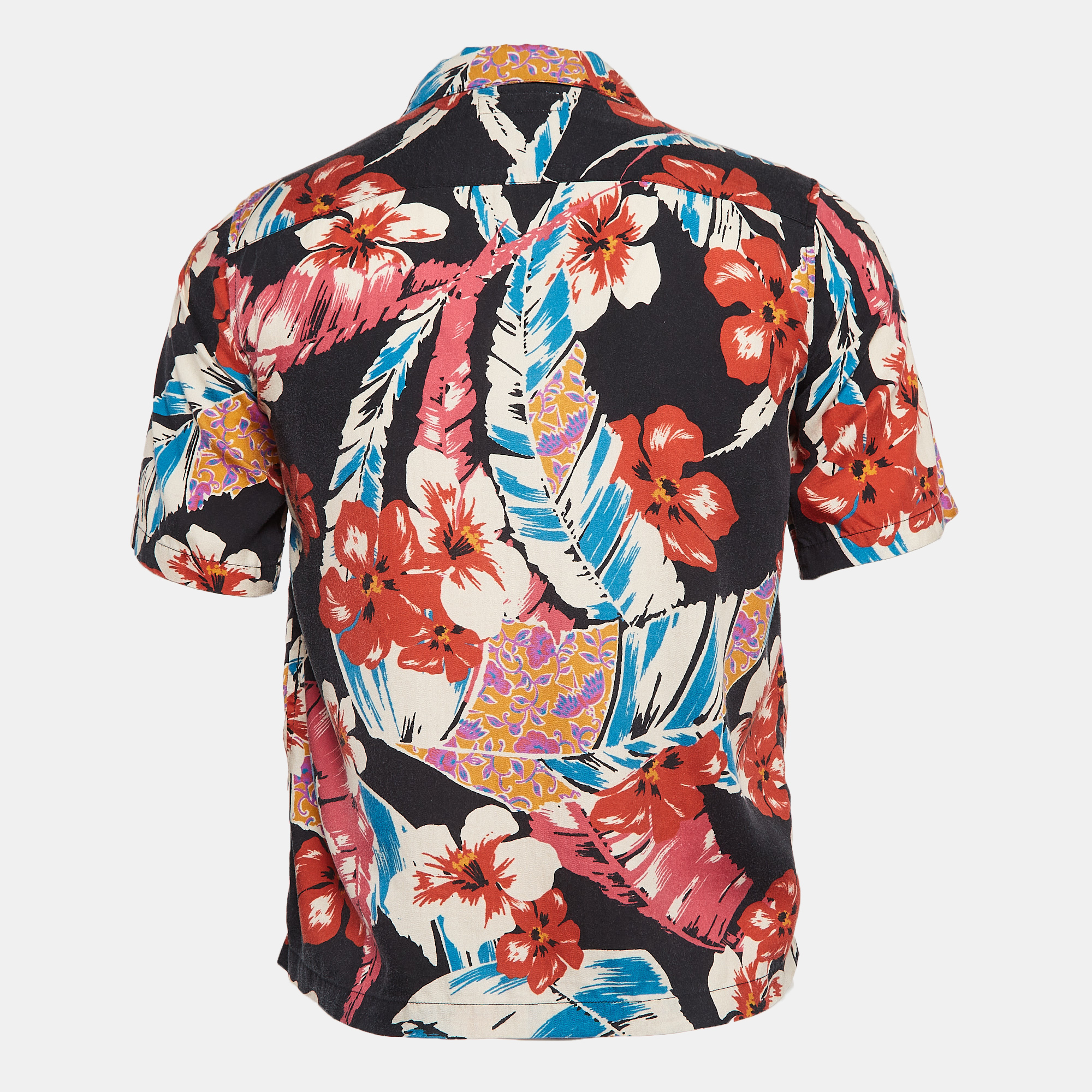 Saint Laurent Paris Multicolor Printed Short Sleeve Shirt XS