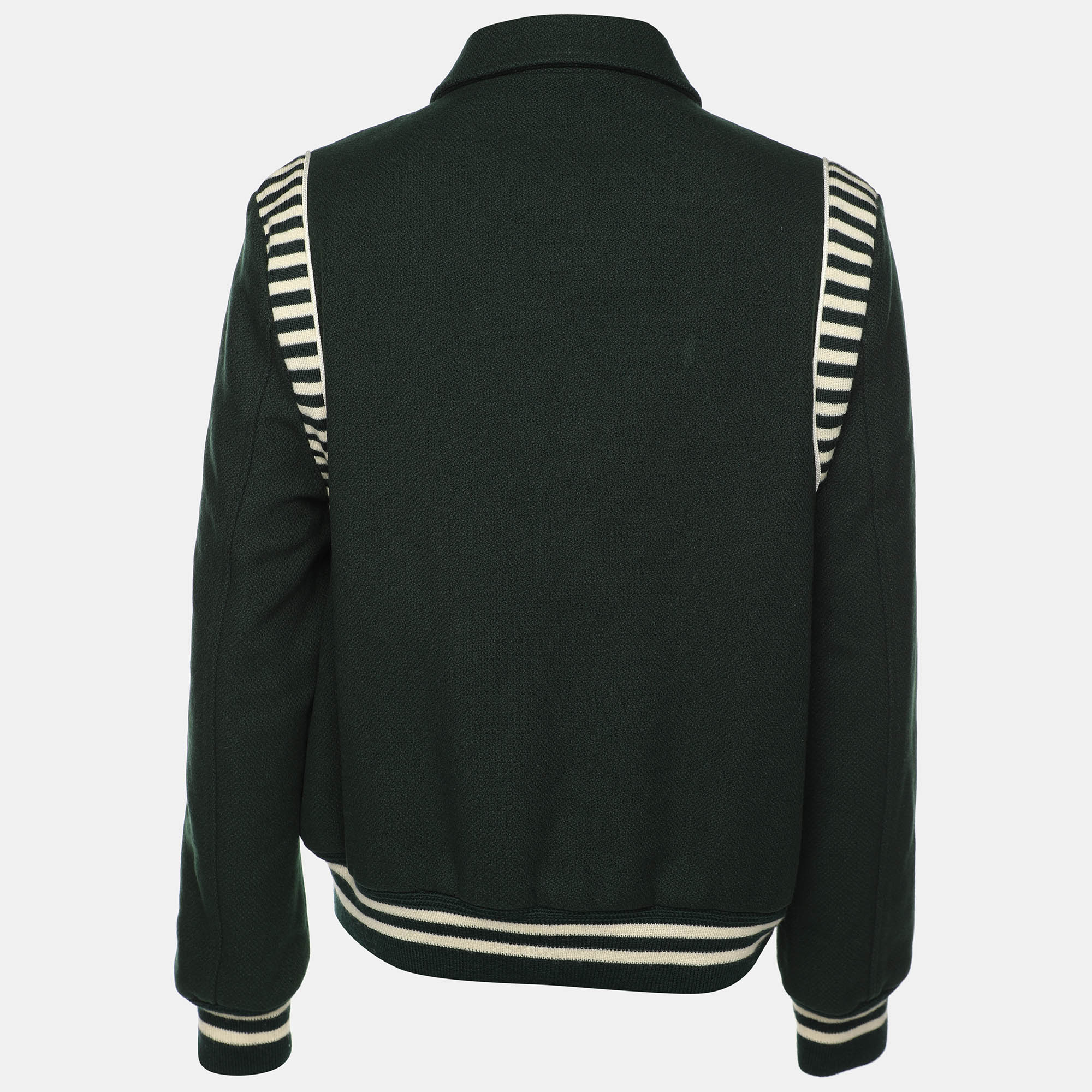 Saint Laurent Green Virgin Wool Zip Jacket XXL