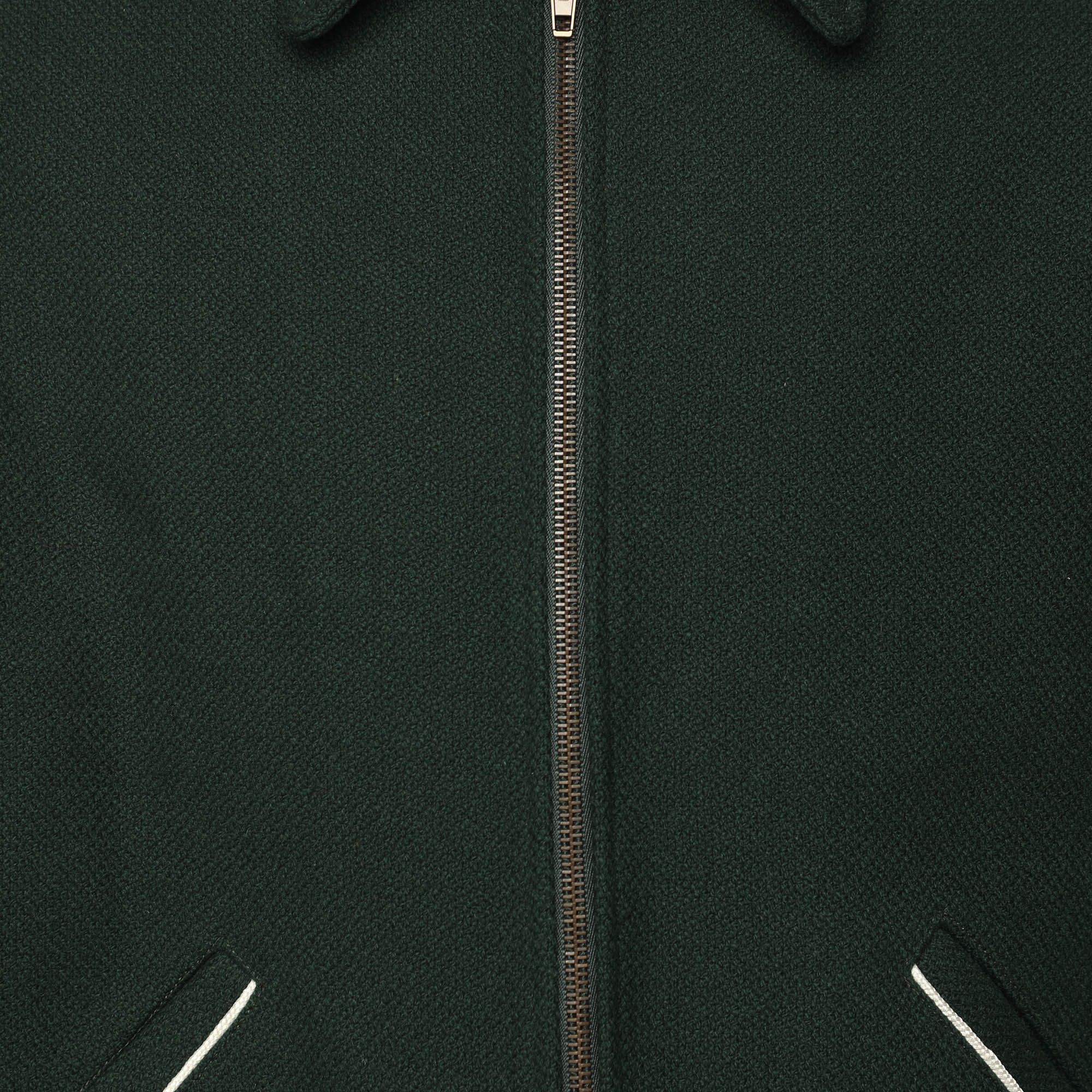 Saint Laurent Green Virgin Wool Zip Jacket XXL