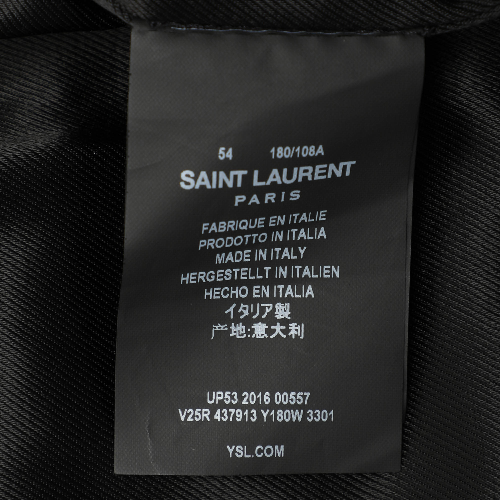 Saint Laurent Green Virgin Wool Zip Jacket XXL