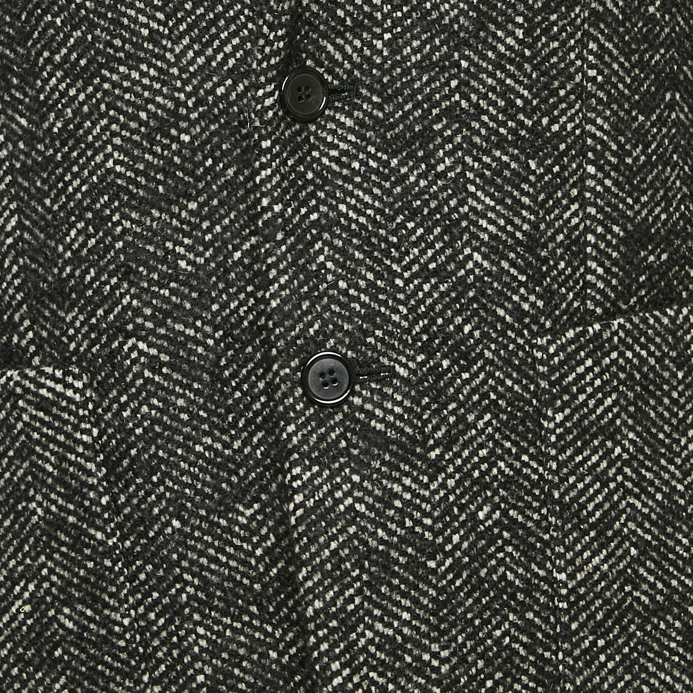 Saint Laurent Grey Herringbone Tweed Double Pea Coat M