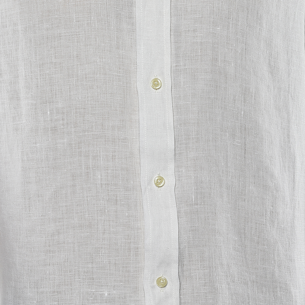Yves Saint Laurent White Linen Button Front Shirt S