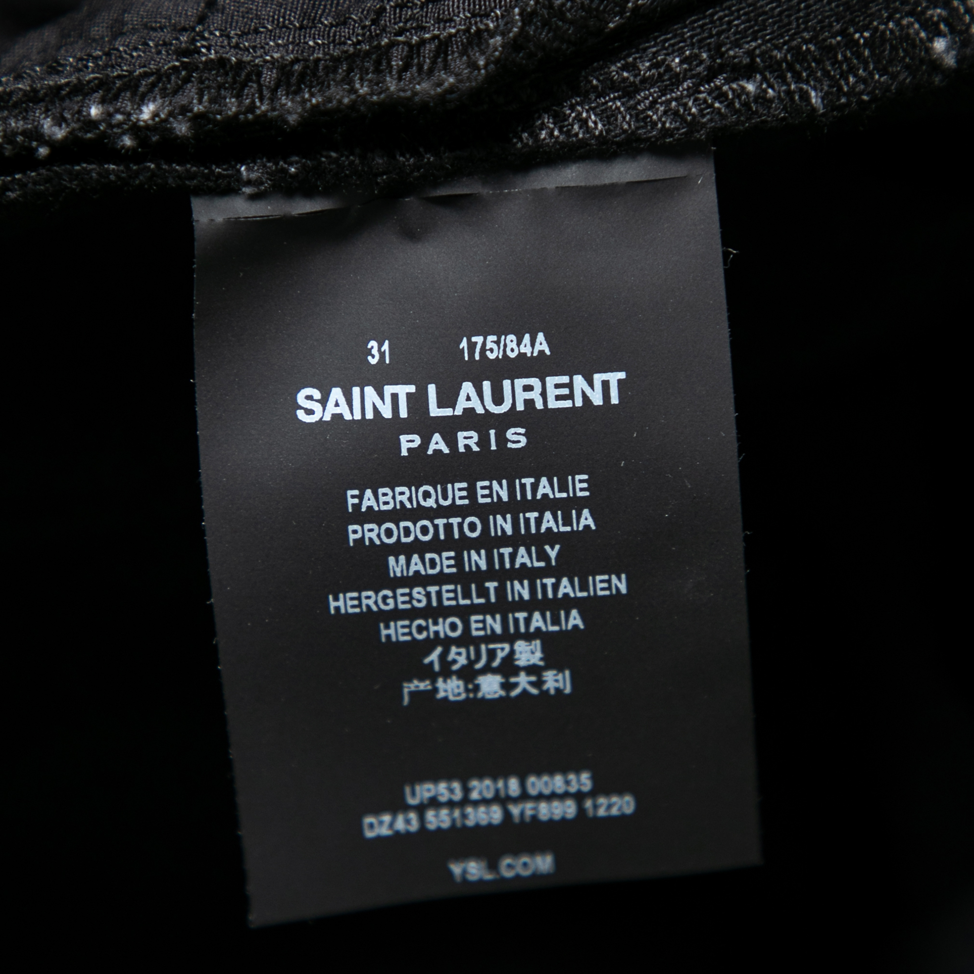 Saint Laurent Black Denim Shorts M