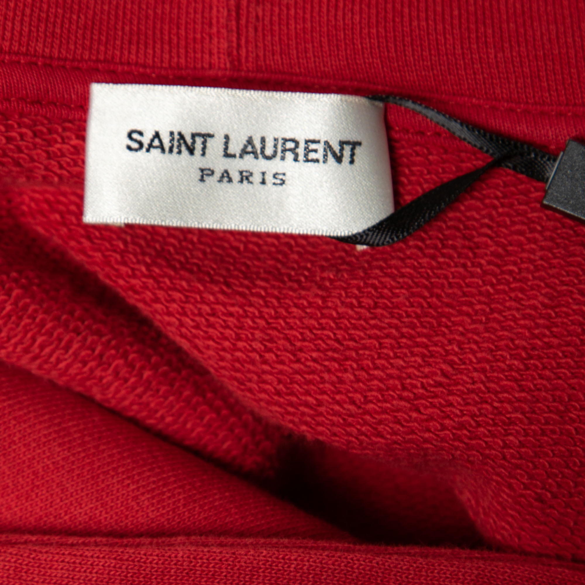 Saint Laurent Red Cotton Long Sleeve Hoodie XL