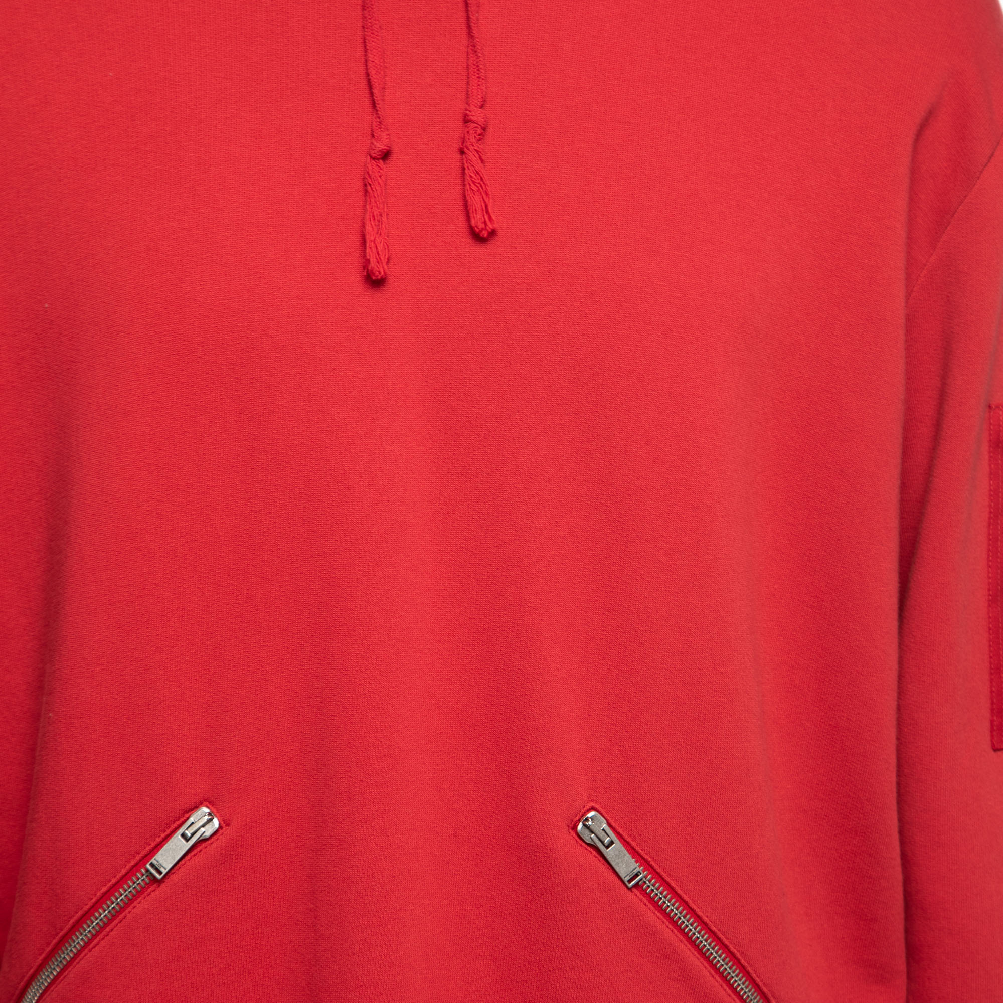 Saint Laurent Red Cotton Long Sleeve Hoodie XL