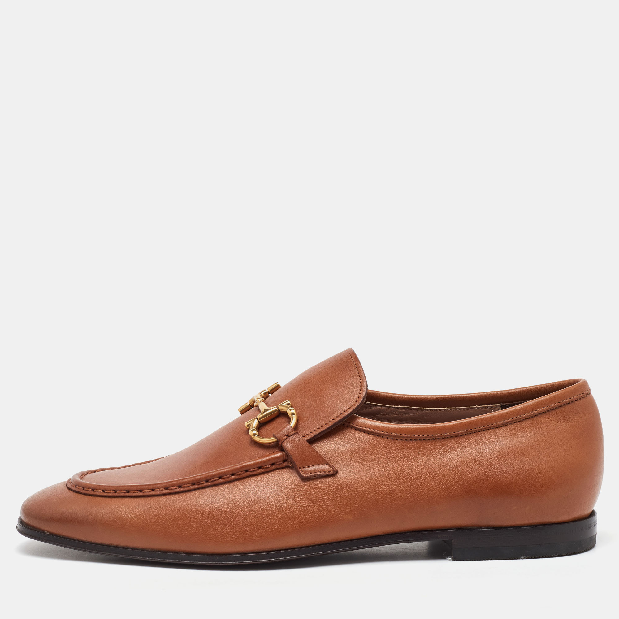 Salvatore Ferragamo Camel Brown Leather Gancini Penny Loafers Size 44
Salvatore Ferragamo Camel Brown Leather Gancini Penny Loafers Size 44