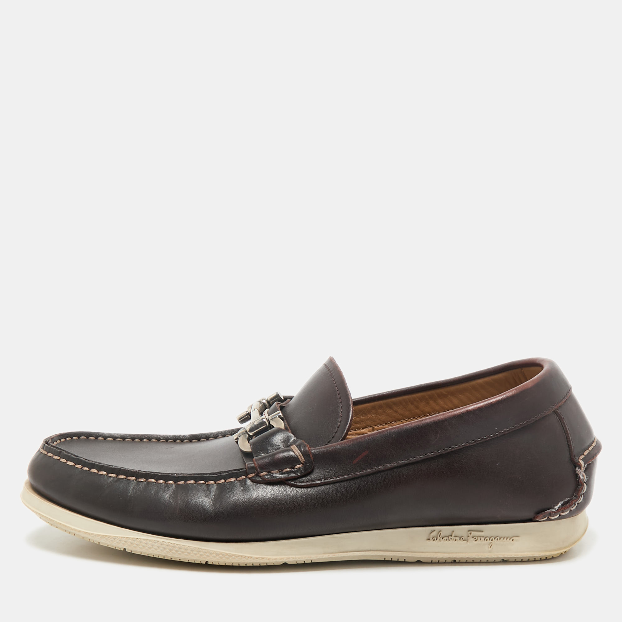 Salvatore Ferragamo Brown Leather Gancini Slip On Loafers Size 41
Salvatore Ferragamo Brown Leather Gancini Slip On Loafers Size 41