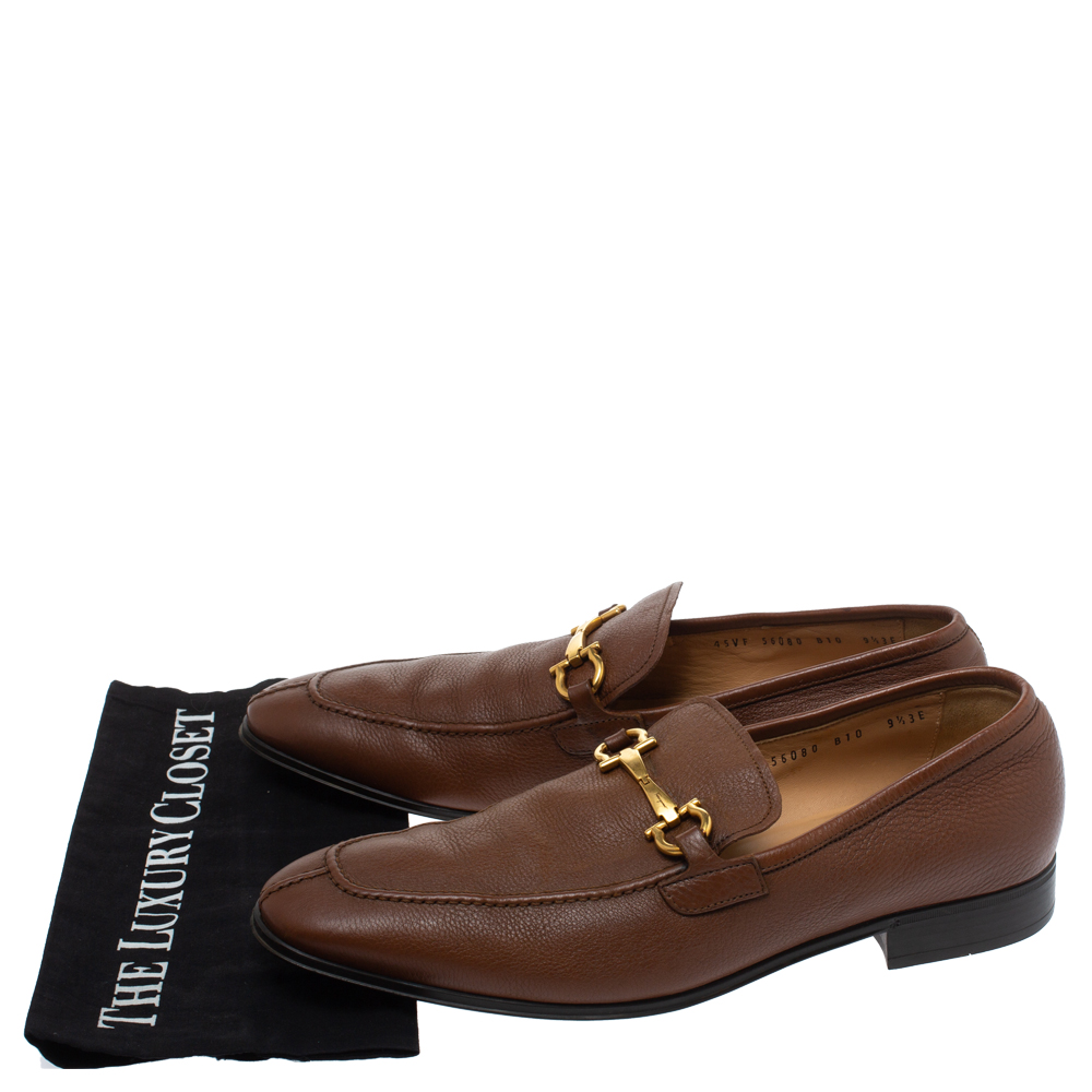 Salvatore Ferragamo Brown Leather Mason Loafers Size 43.5